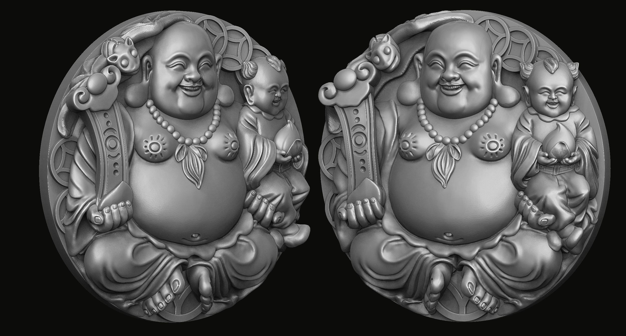 Maitreya - Happy Buddha - Laughing Buddha  Pendant 3D print model_1