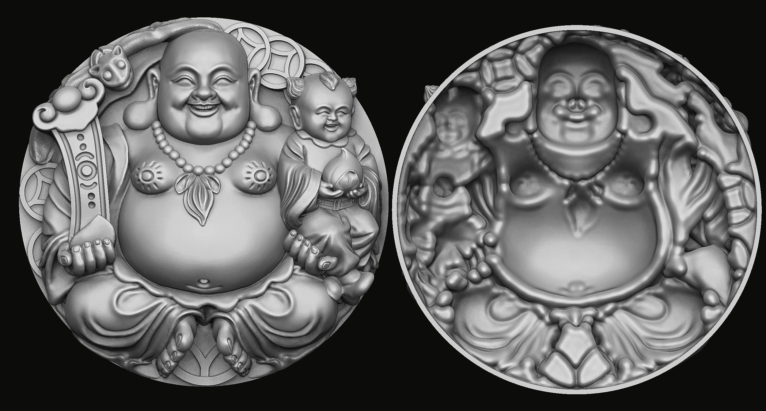 Maitreya - Happy Buddha - Laughing Buddha  Pendant 3D print model_2