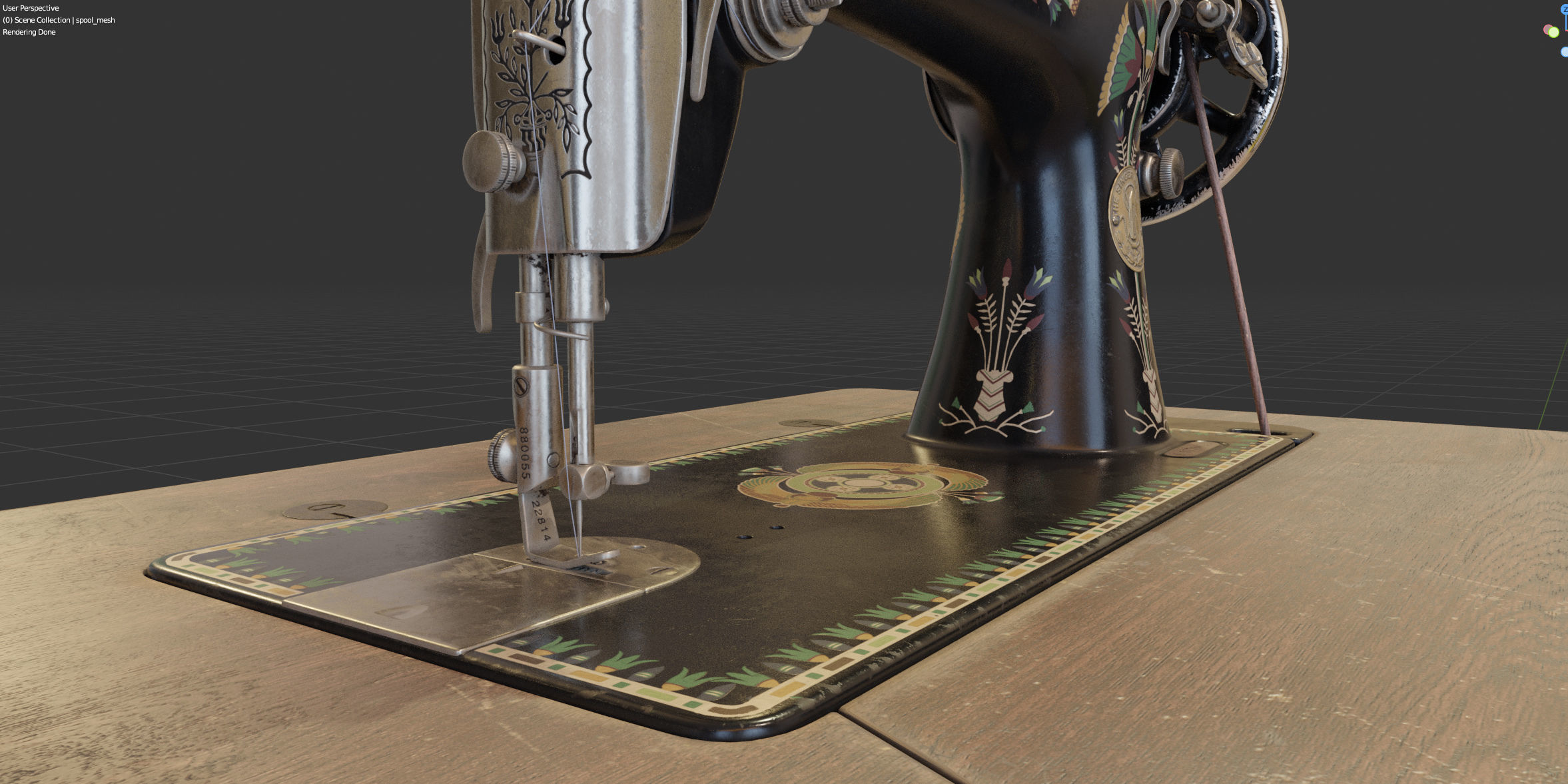 Rare Singer sewing machine 3D model_33
