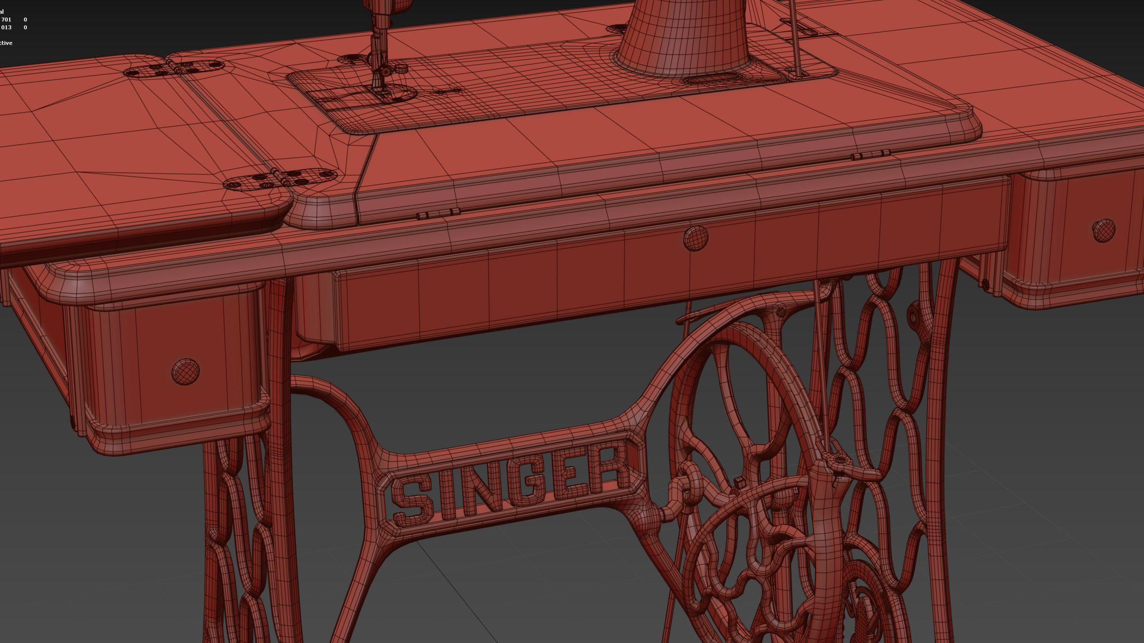 Rare Singer sewing machine 3D model_49