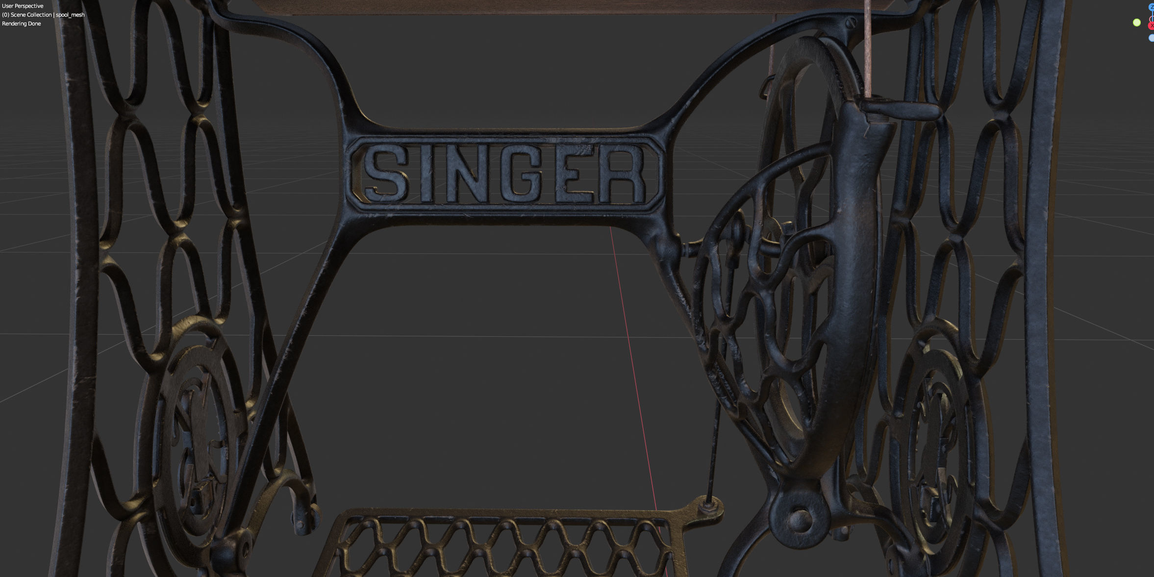 Rare Singer sewing machine 3D model_27