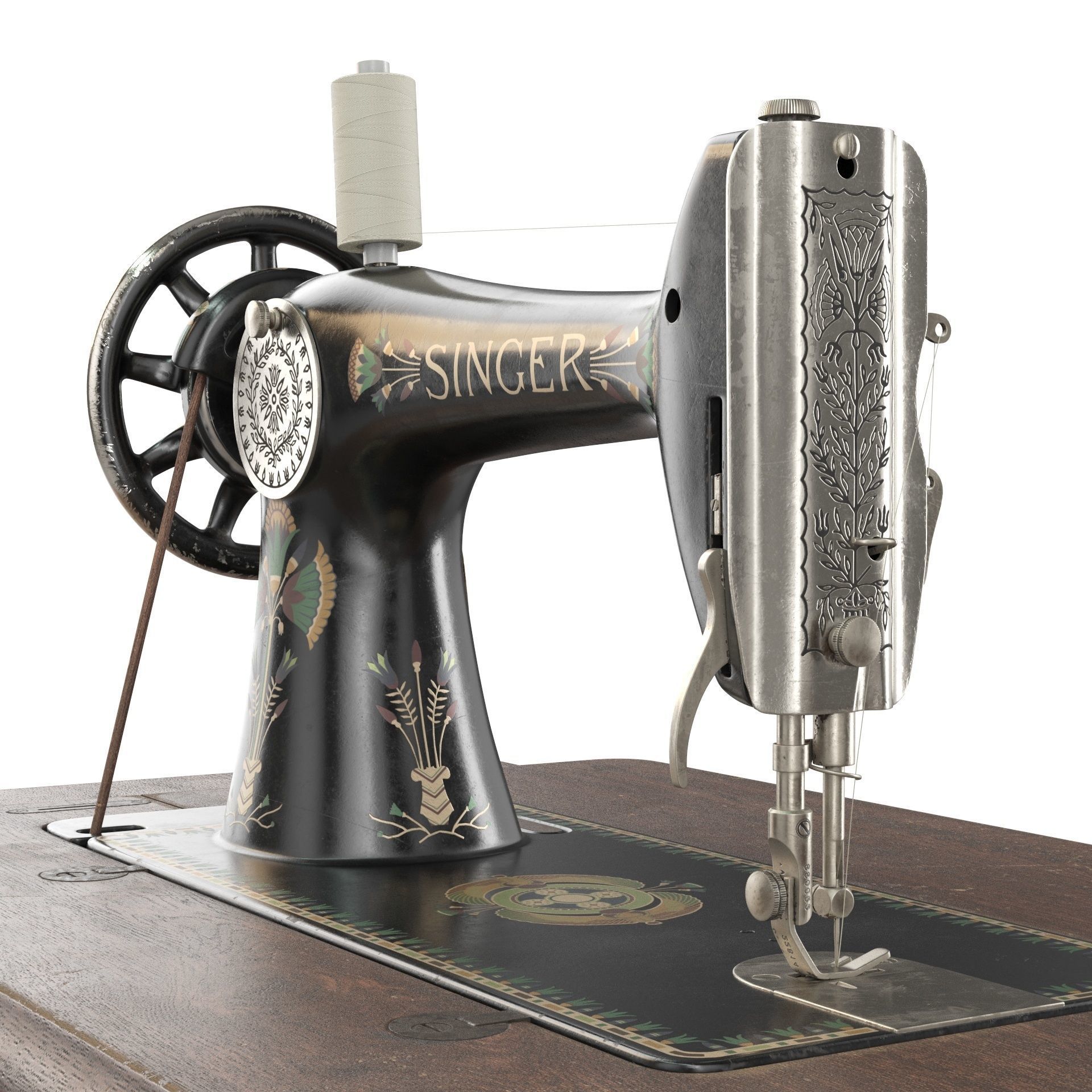 Rare Singer sewing machine 3D model_12