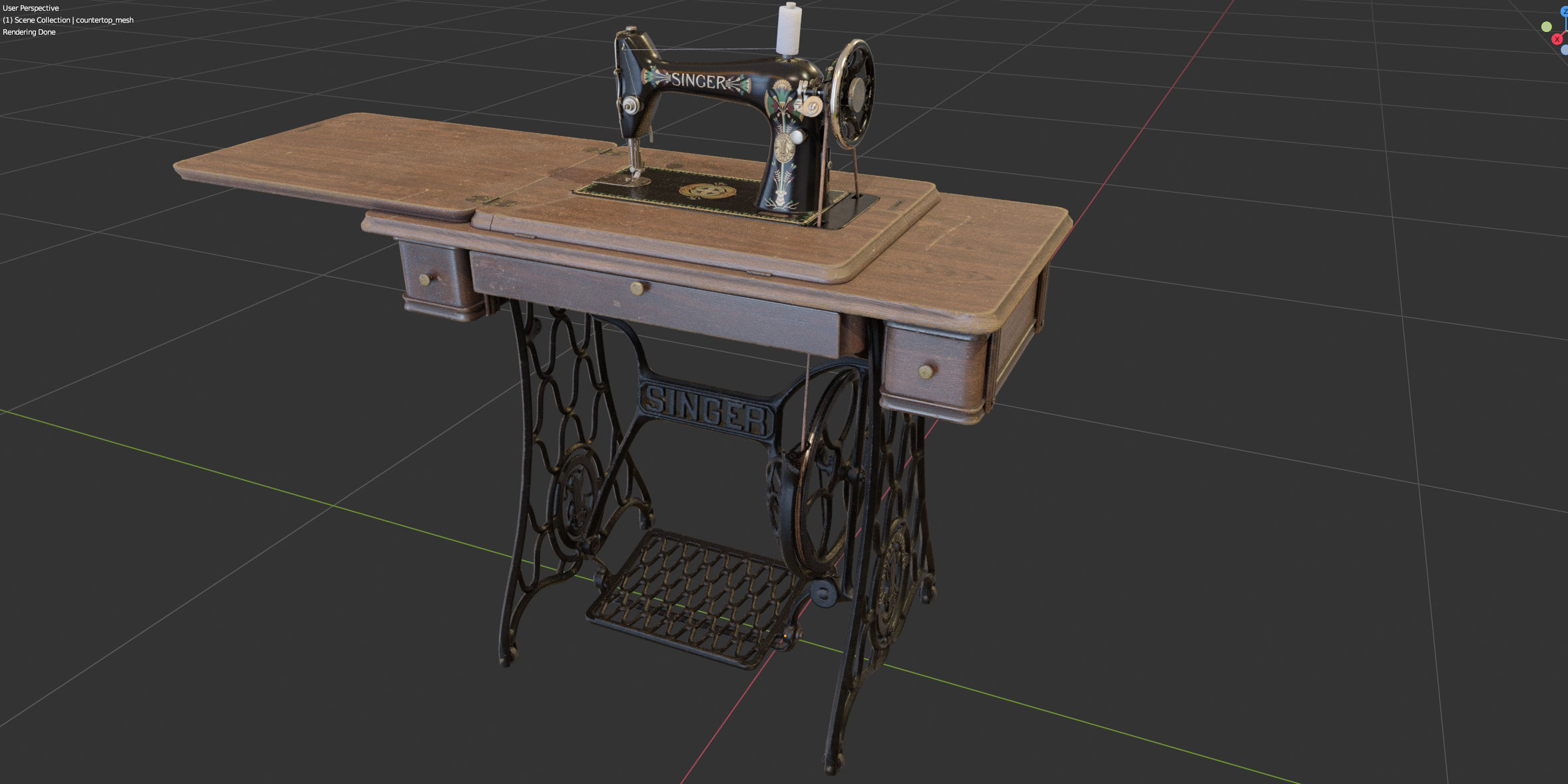 Rare Singer sewing machine 3D model_28