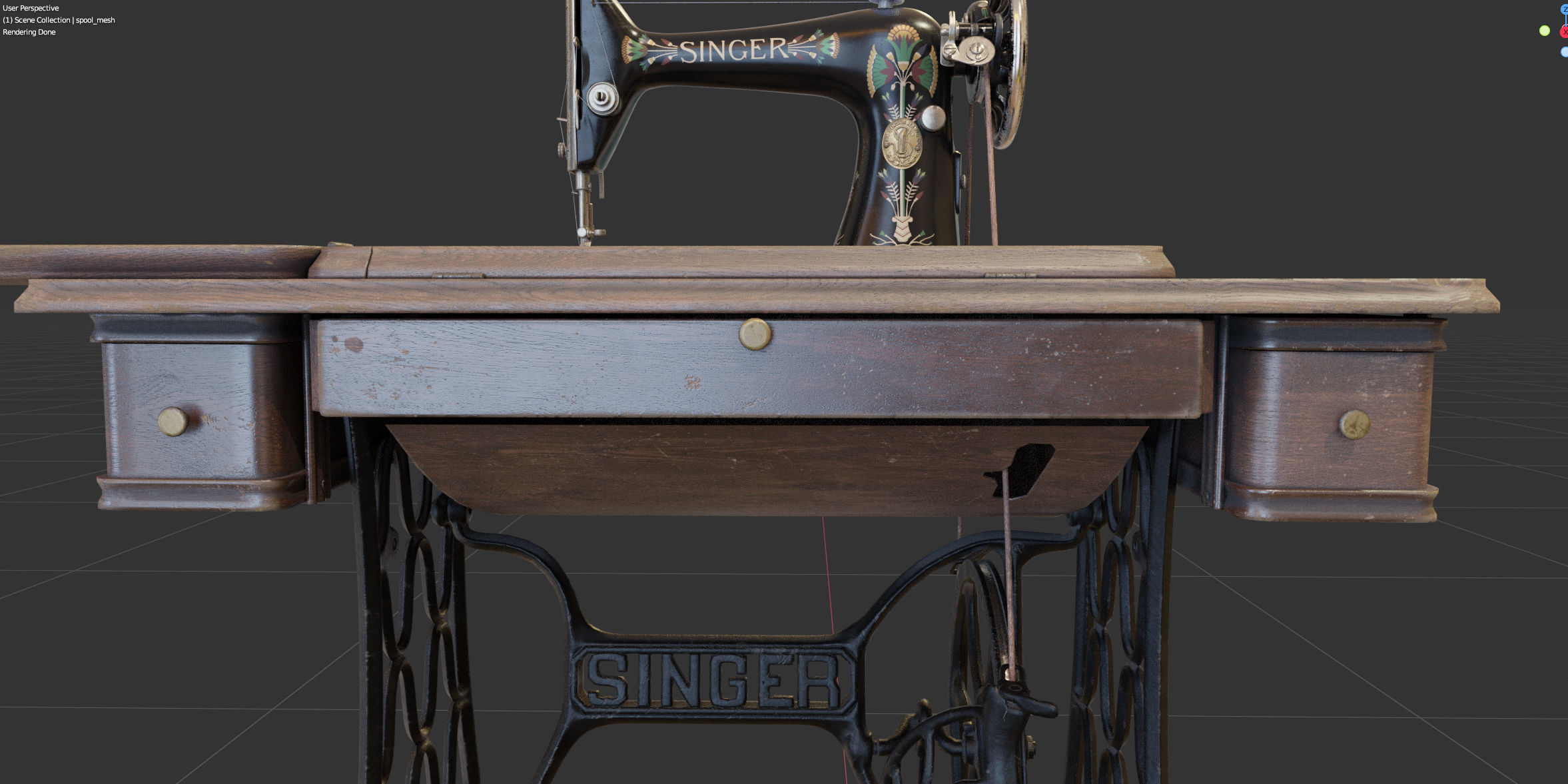 Rare Singer sewing machine 3D model_30
