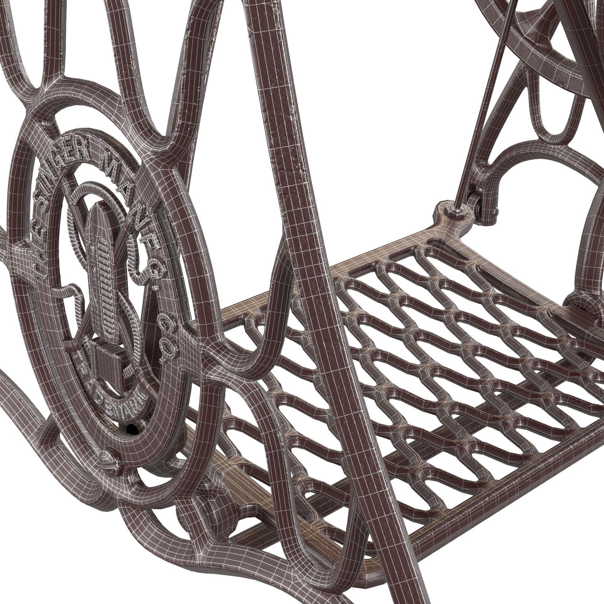 Rare Singer sewing machine 3D model_17