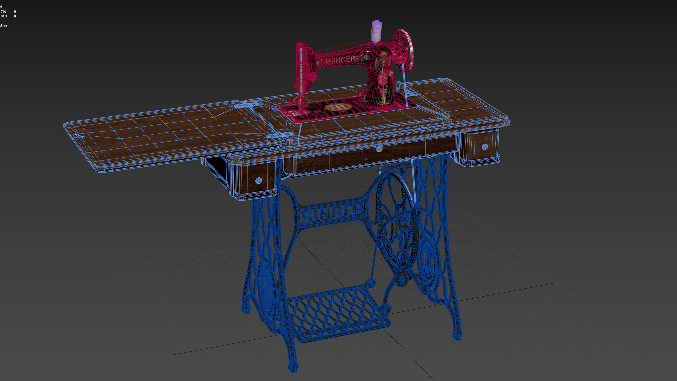 Rare Singer sewing machine 3D model_45