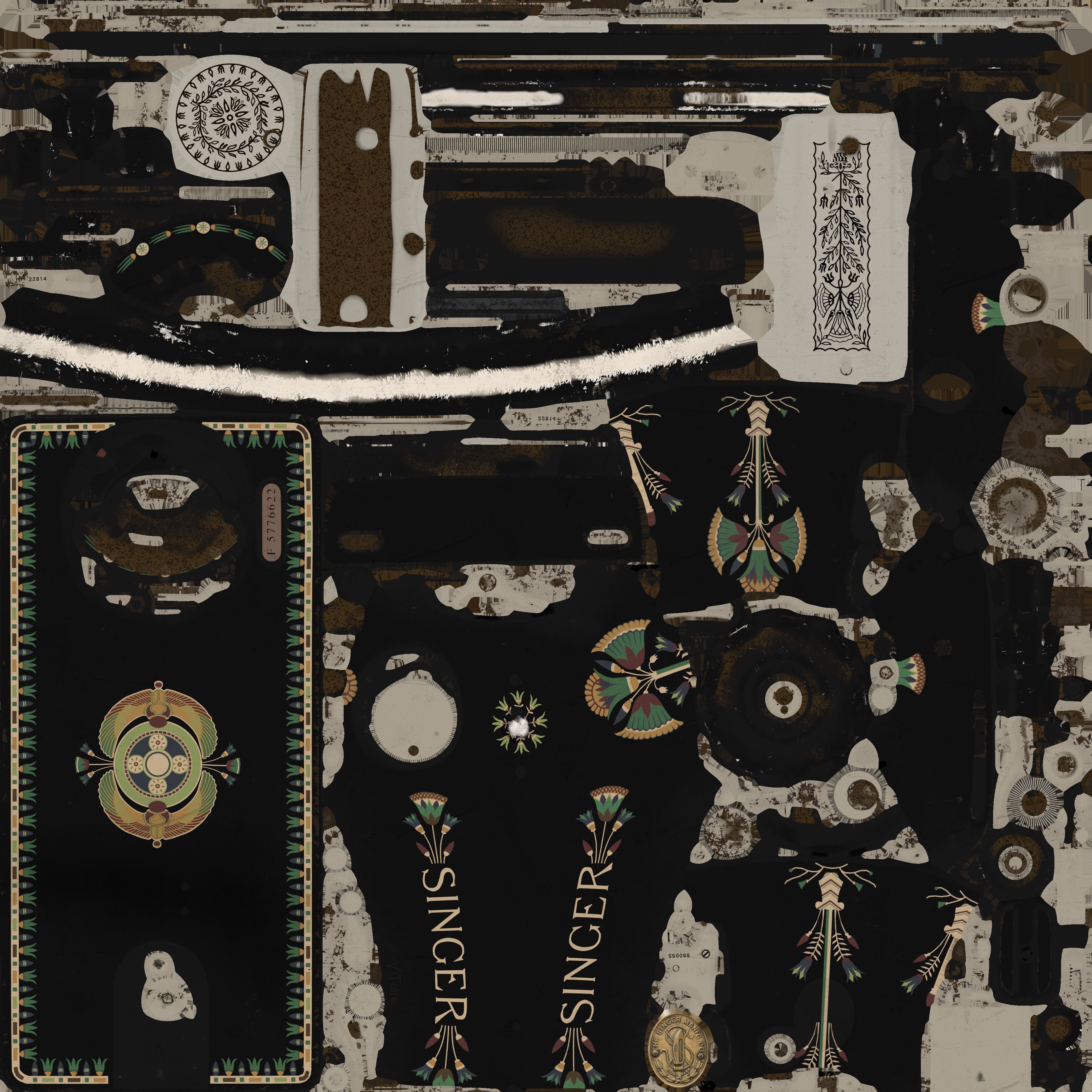 Rare Singer sewing machine 3D model_40