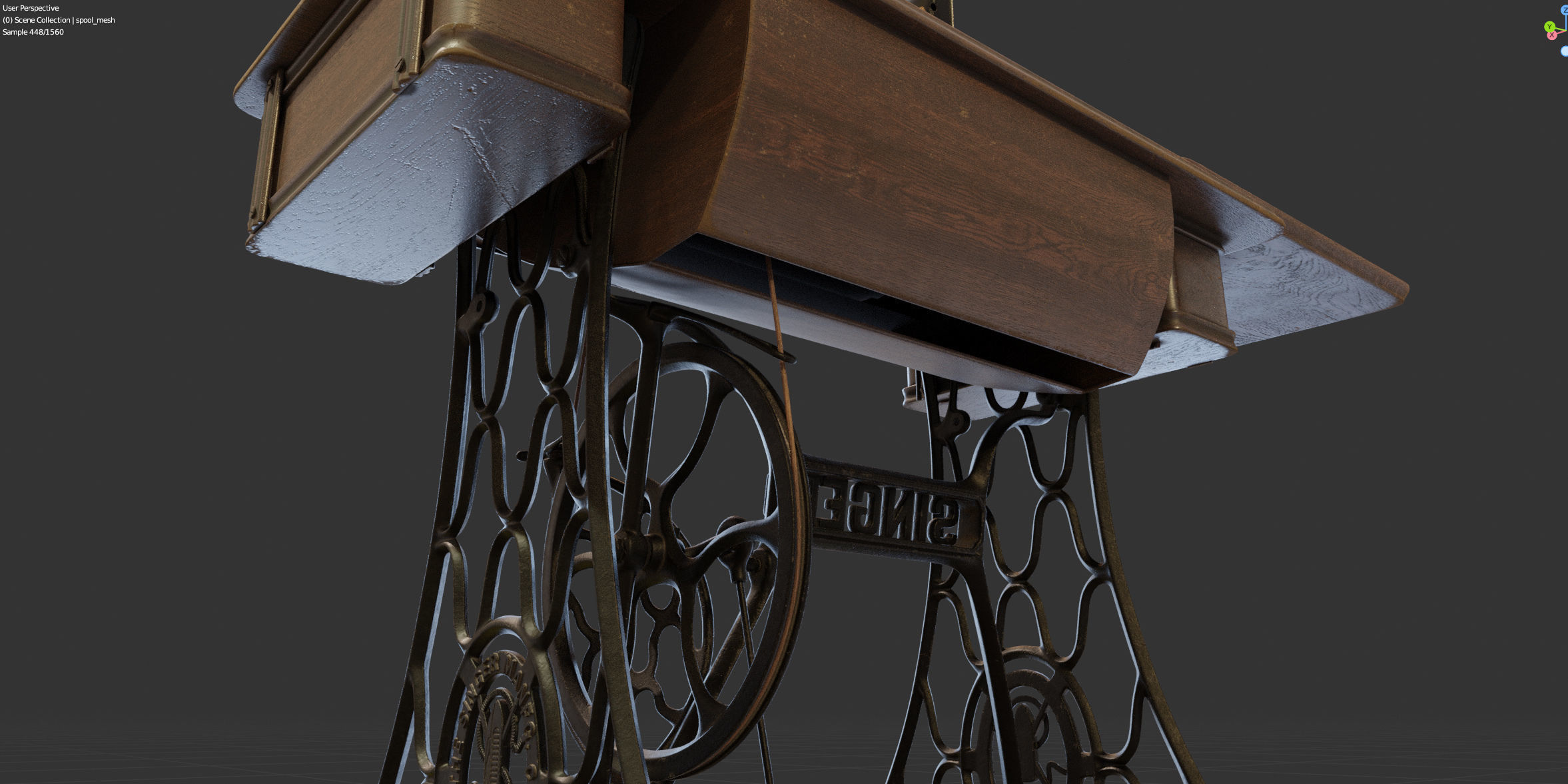 Rare Singer sewing machine 3D model_25