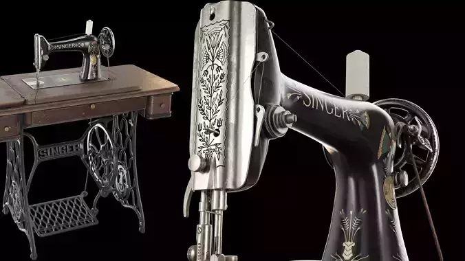 Rare Singer sewing machine 3D model
