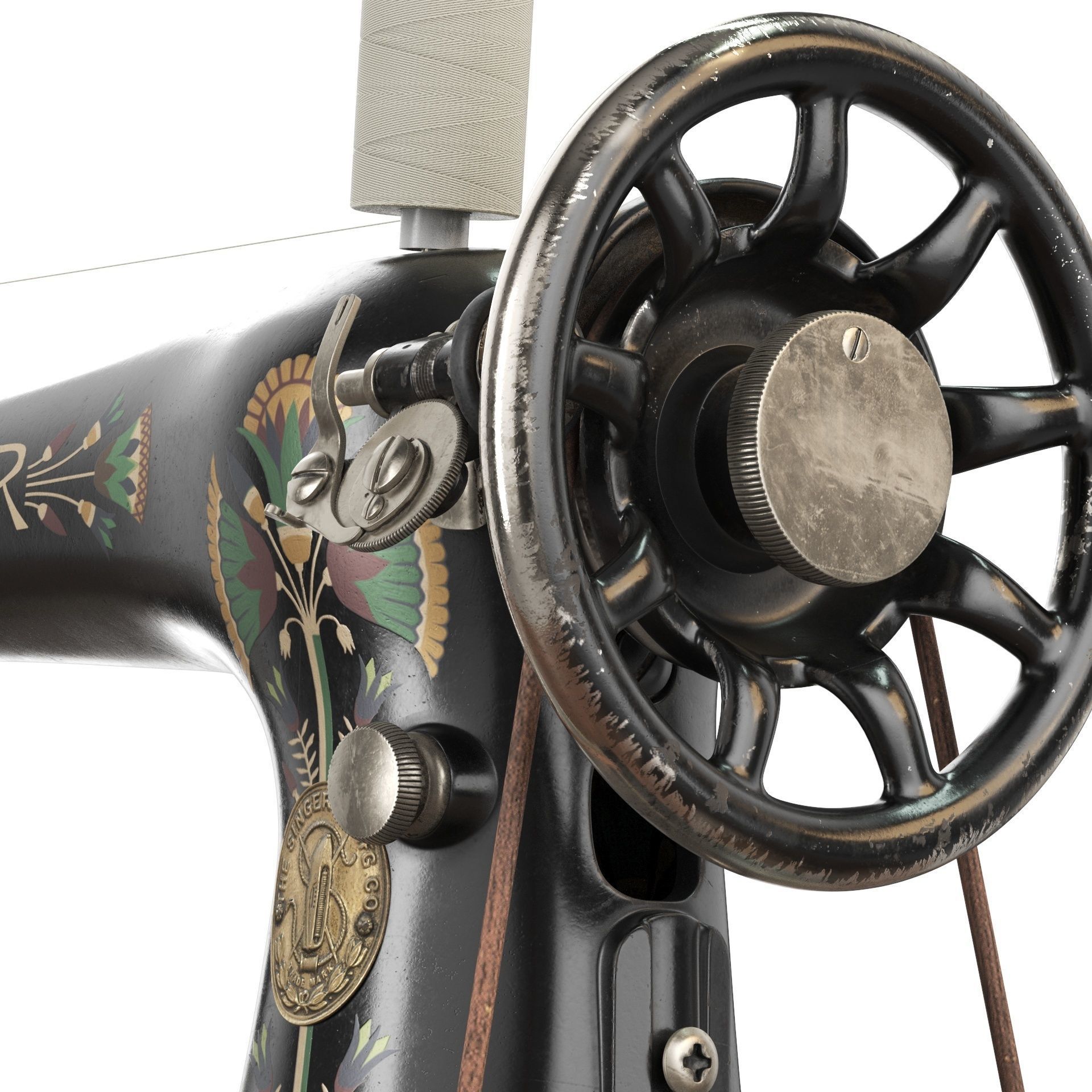 Rare Singer sewing machine 3D model_3