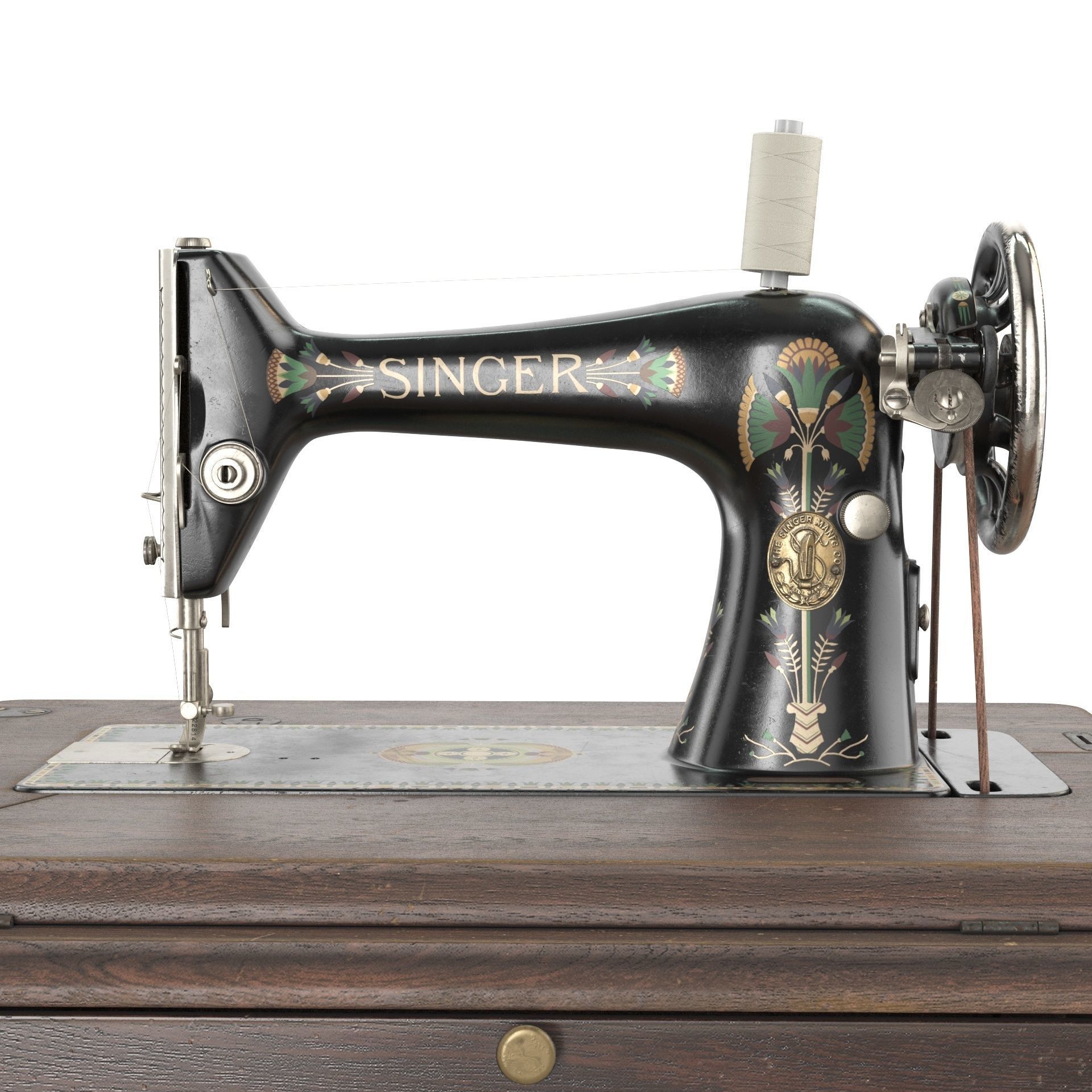 Rare Singer sewing machine 3D model_4