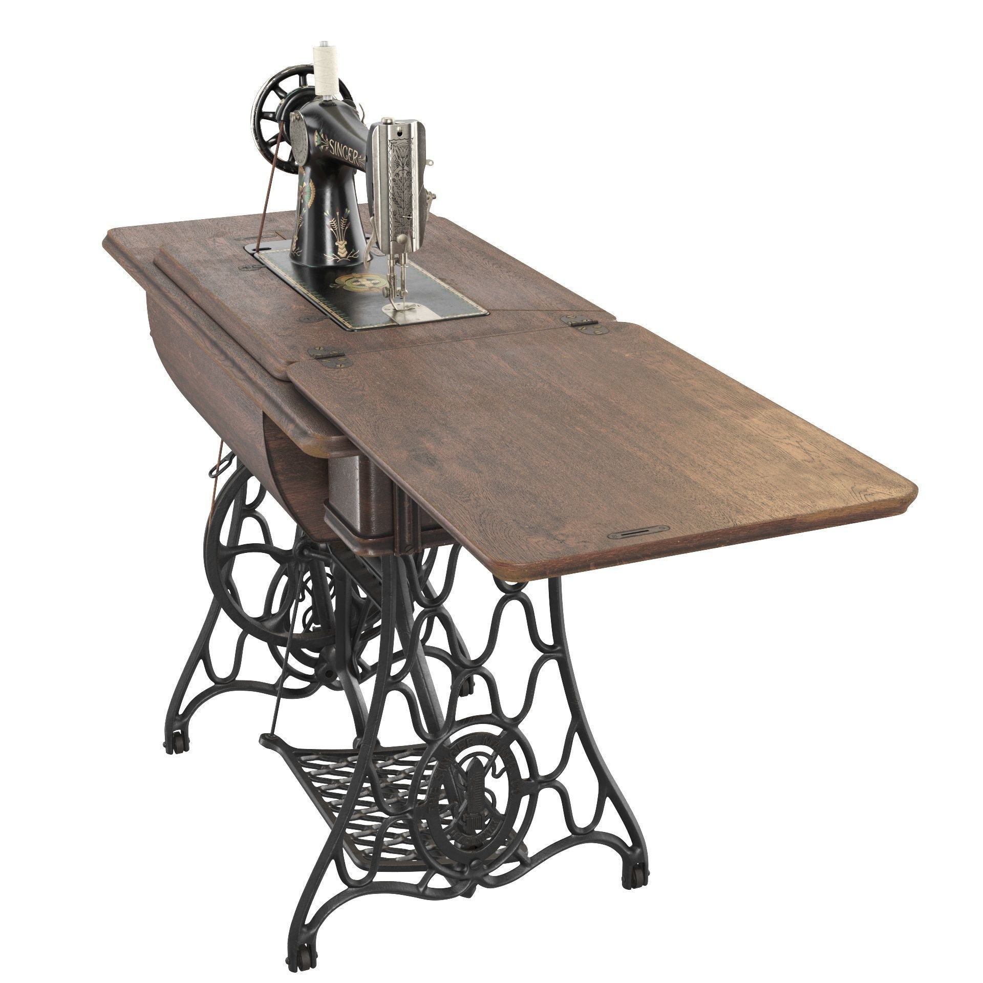 Rare Singer sewing machine 3D model_7