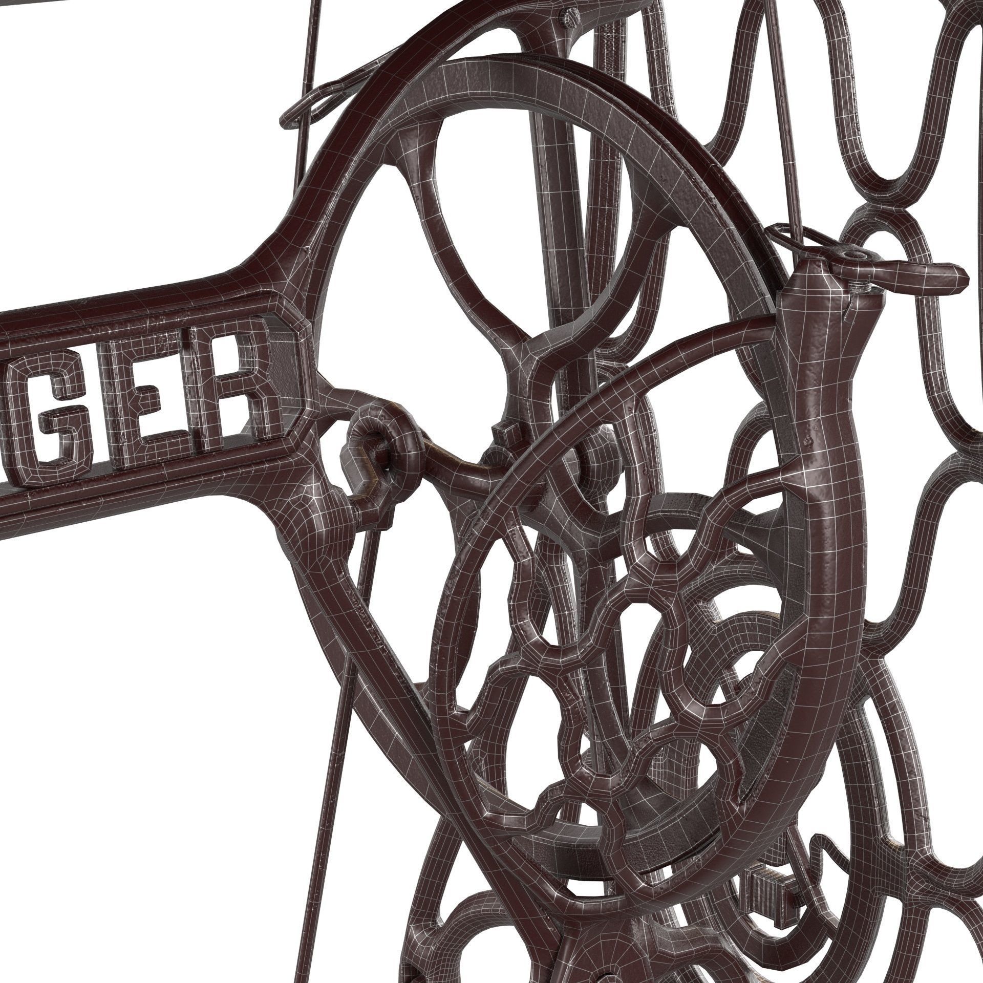 Rare Singer sewing machine 3D model_16