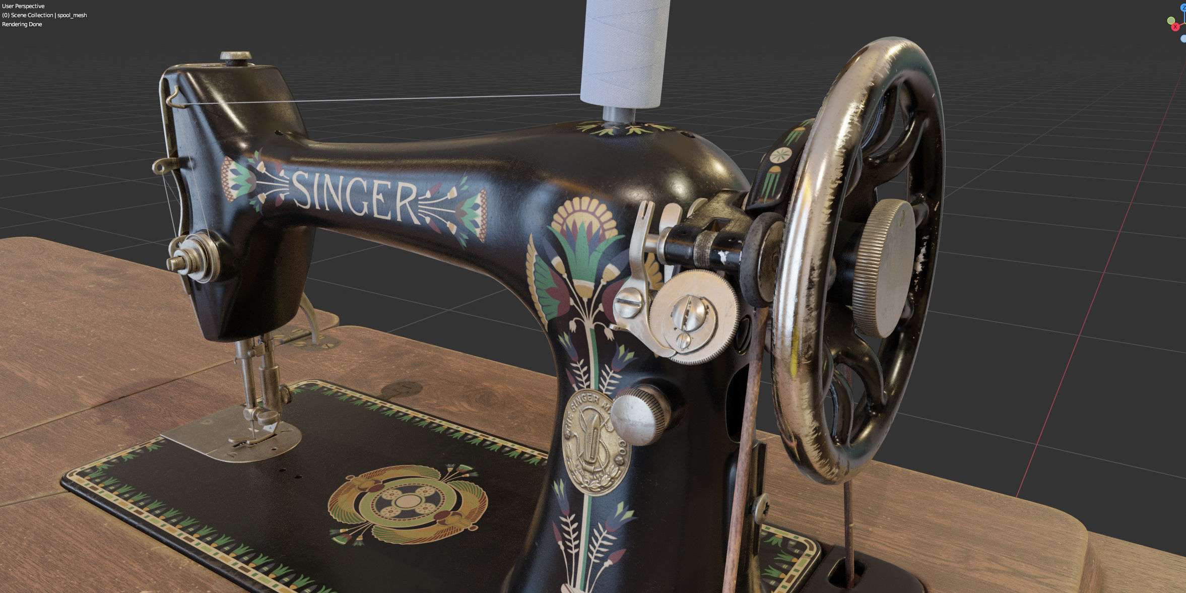 Rare Singer sewing machine 3D model_34