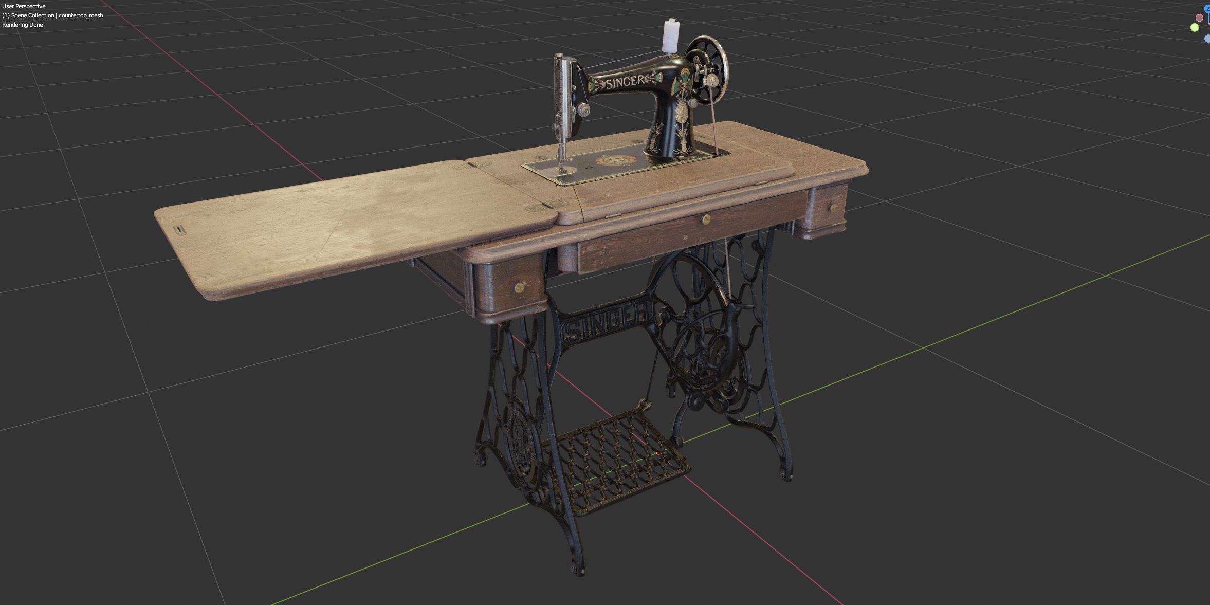 Rare Singer sewing machine 3D model_13