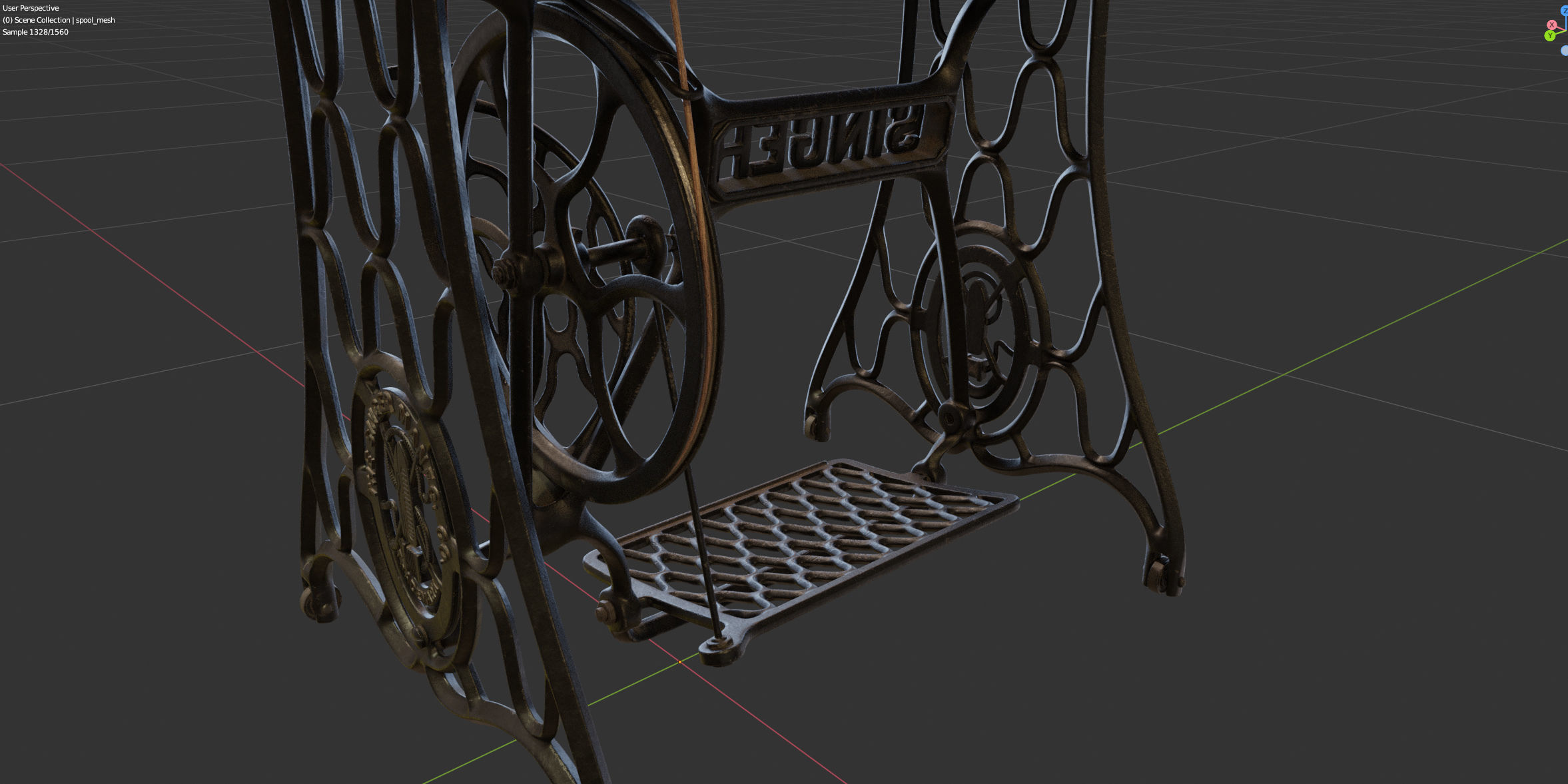 Rare Singer sewing machine 3D model_26