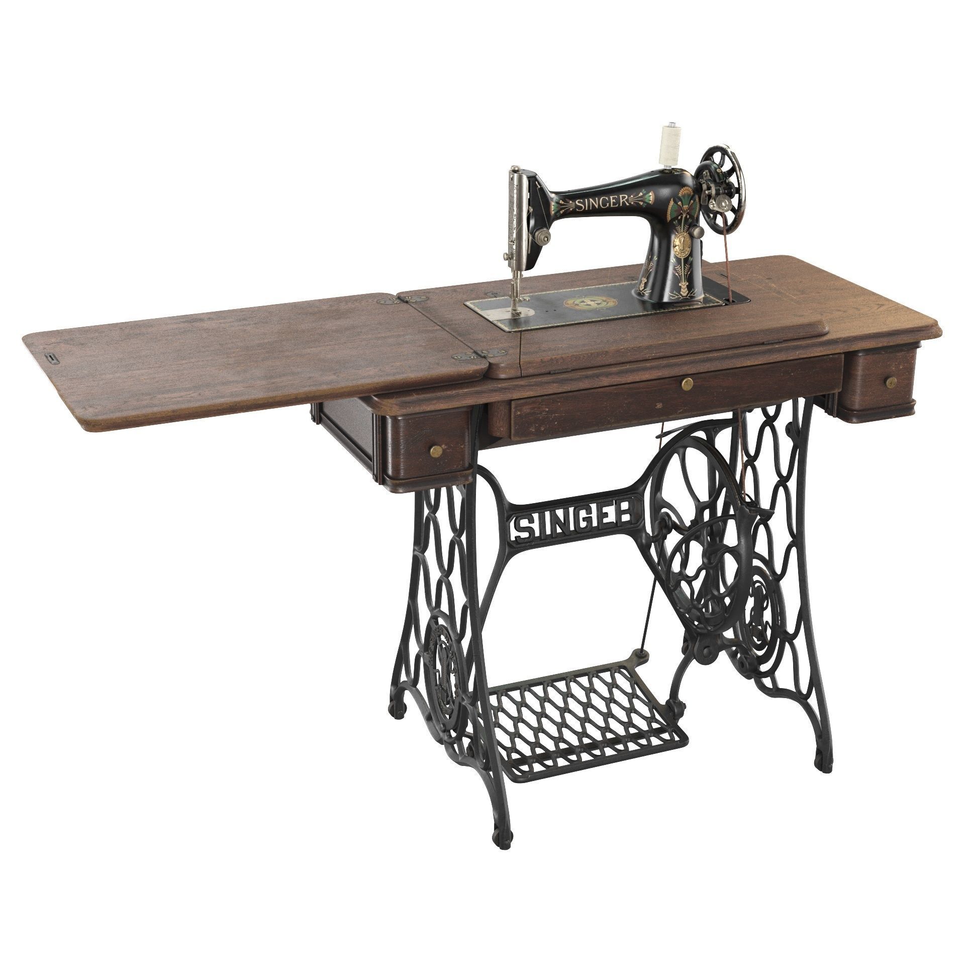 Rare Singer sewing machine 3D model_5