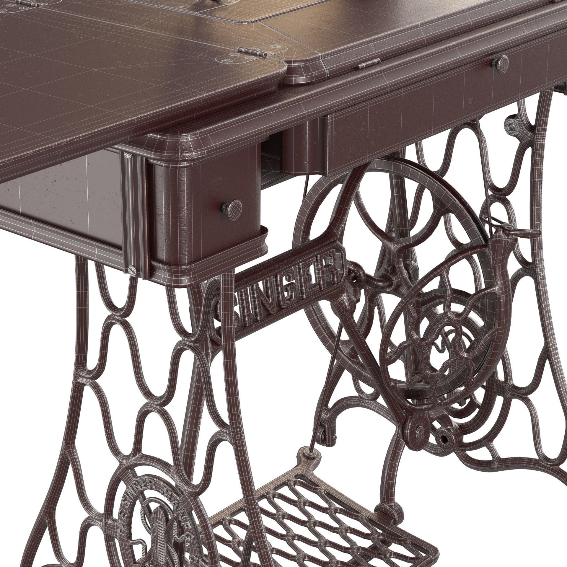 Rare Singer sewing machine 3D model_20