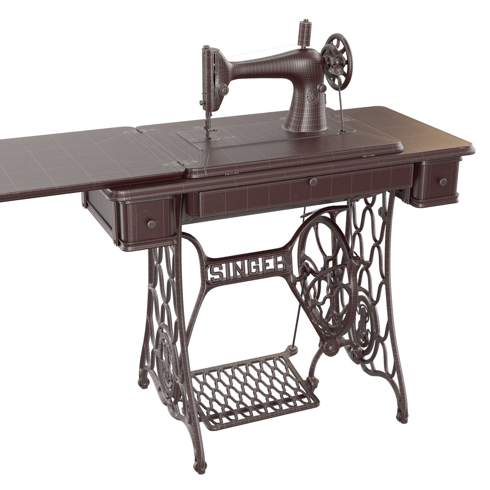 Rare Singer sewing machine 3D model_19