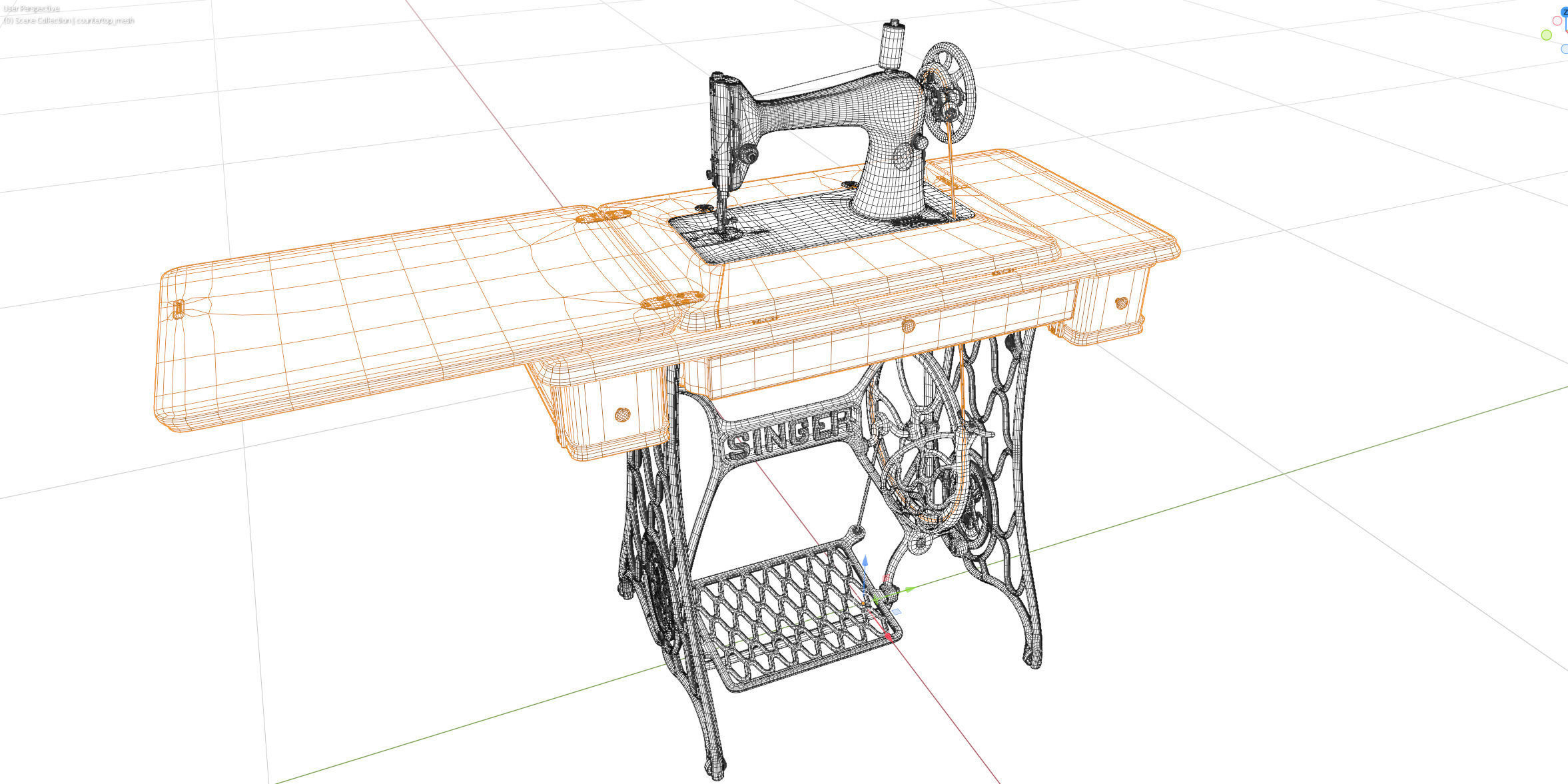 Rare Singer sewing machine 3D model_37