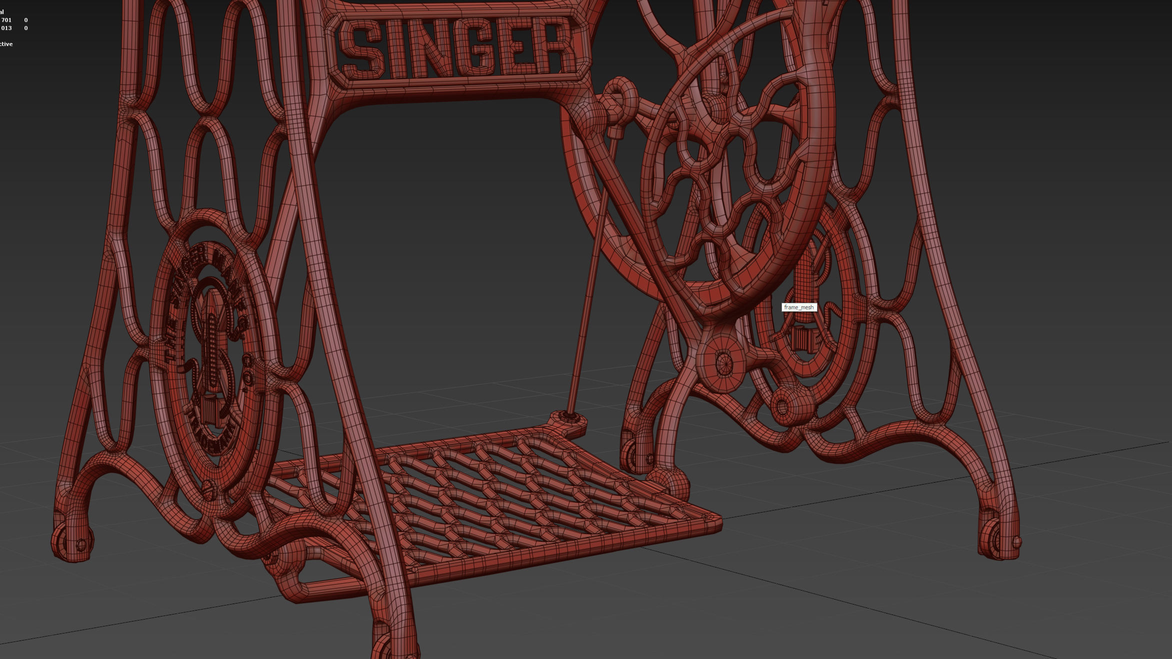 Rare Singer sewing machine 3D model_48