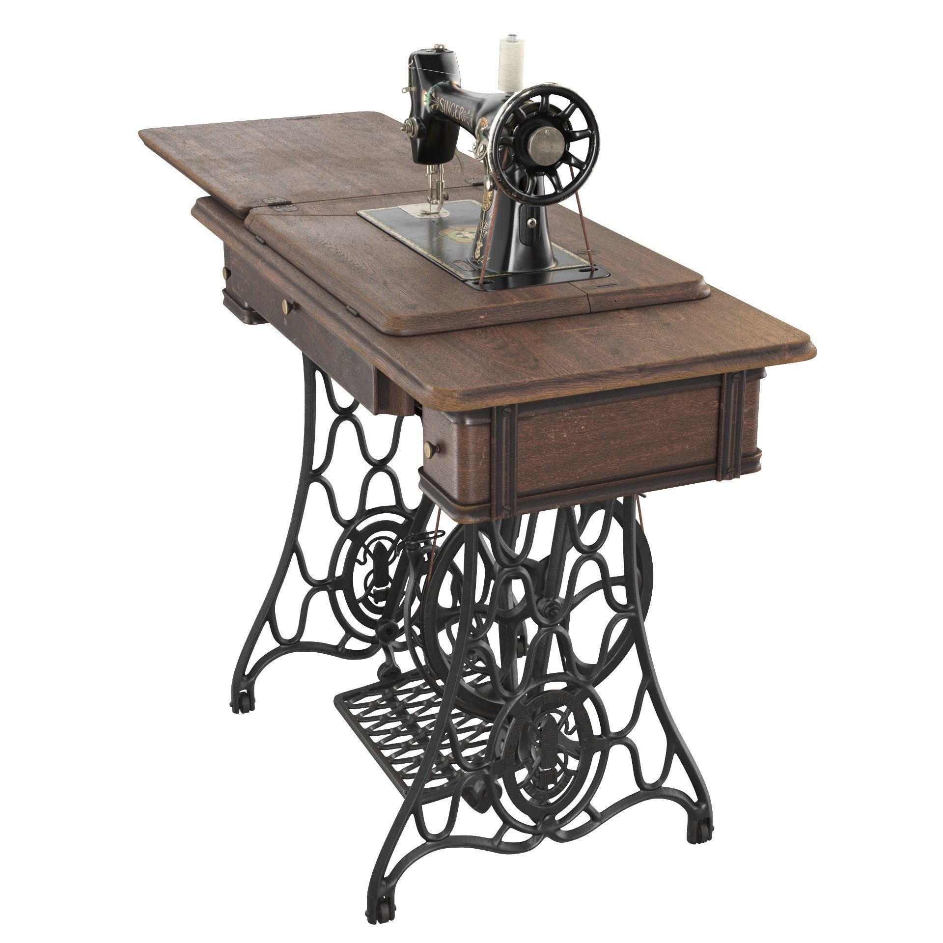 Rare Singer sewing machine 3D model_6