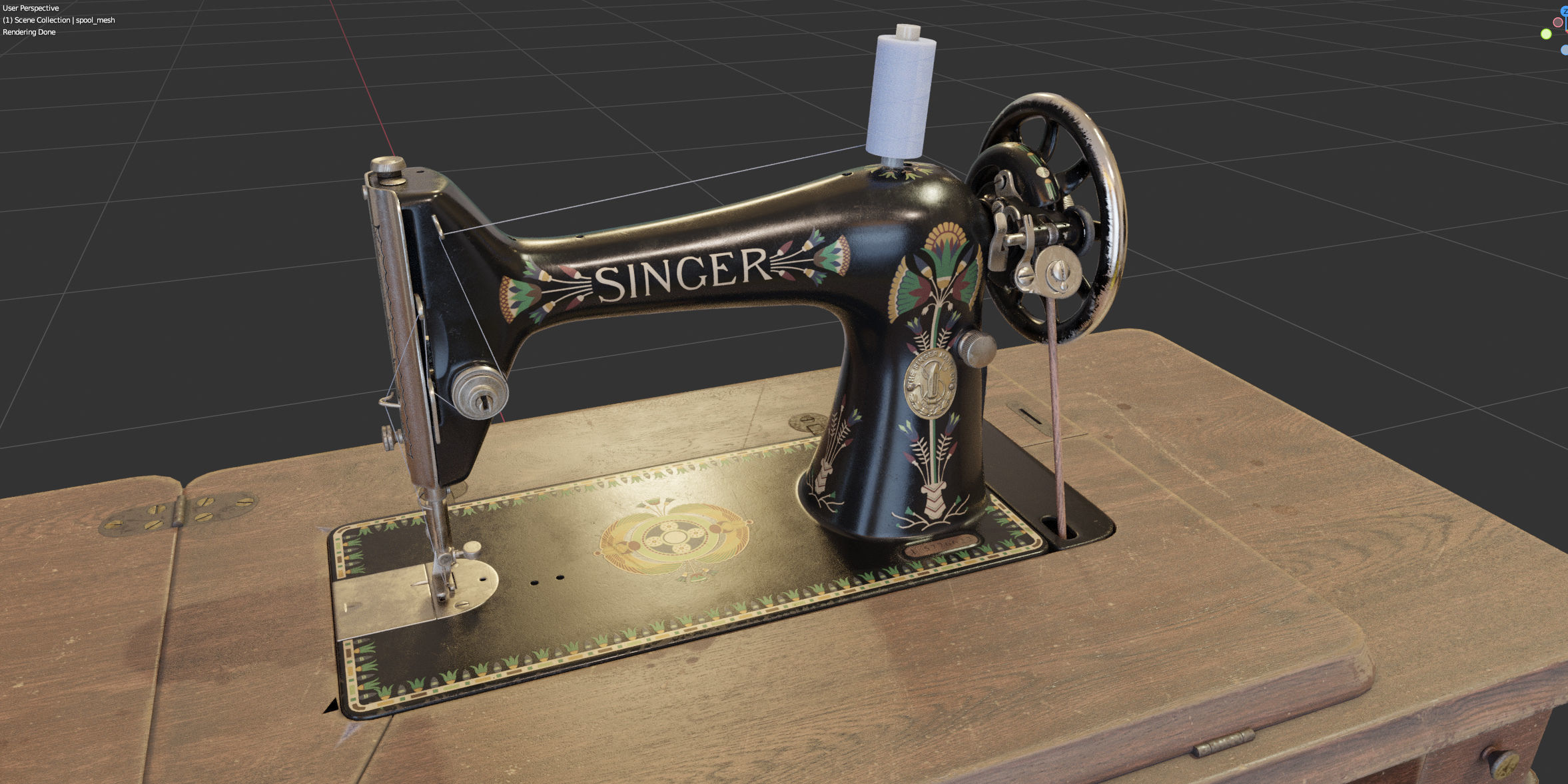 Rare Singer sewing machine 3D model_31
