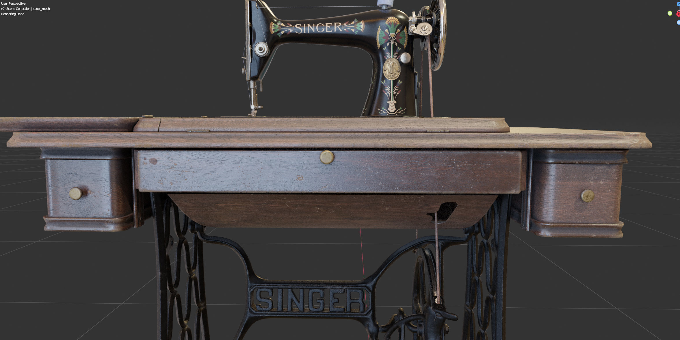 Rare Singer sewing machine 3D model_32