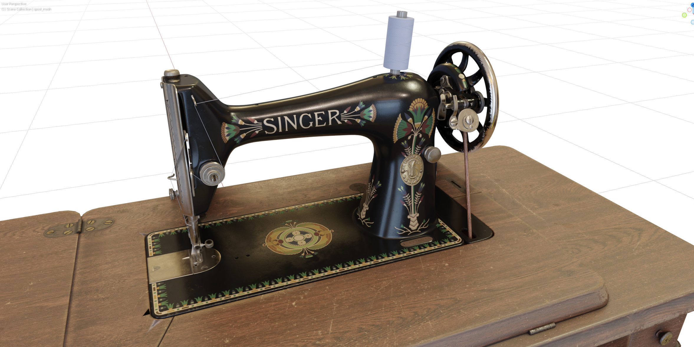 Rare Singer sewing machine 3D model_29