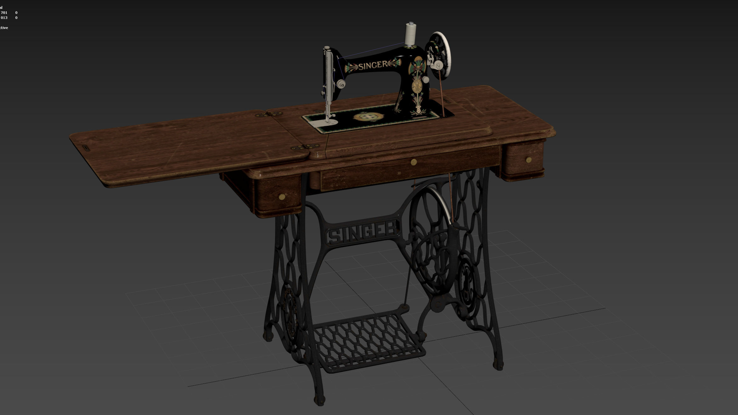 Rare Singer sewing machine 3D model_44