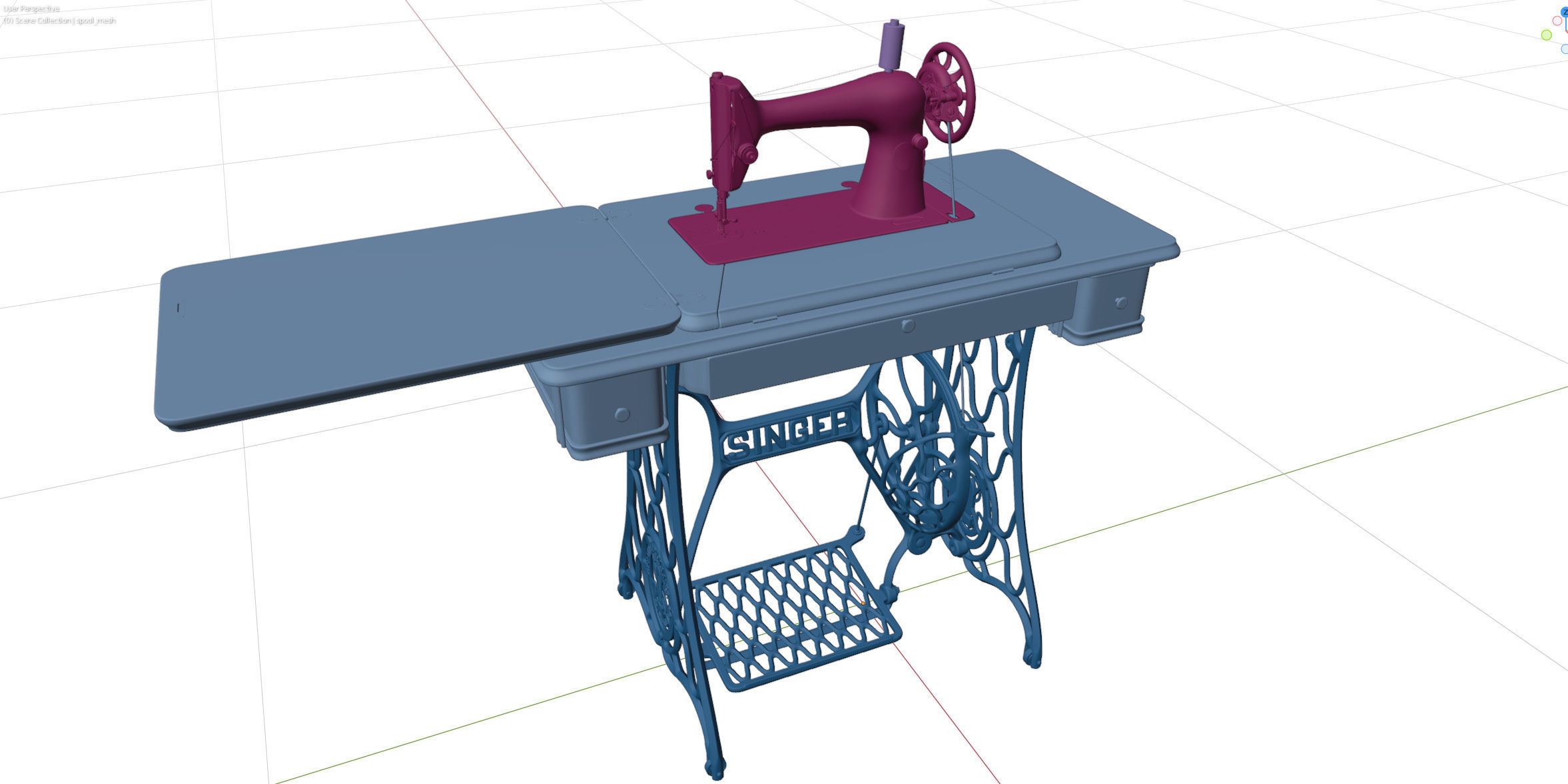 Rare Singer sewing machine 3D model_36