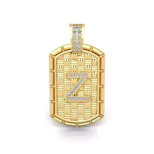 Z latter Pendent 3d Model and Render
