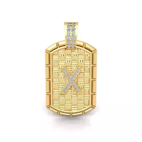 X latter Pendent 3d Model and Render 