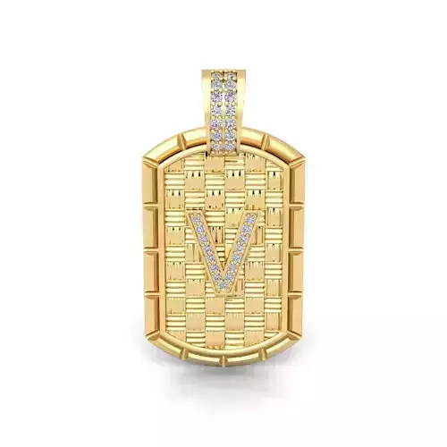 V latter Pendent 3d Model and Render