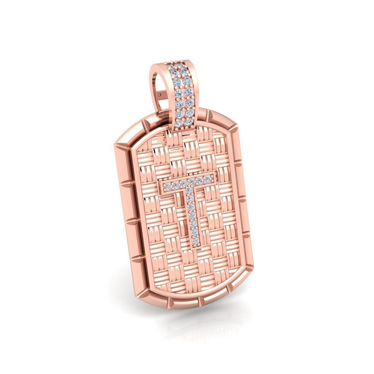 T latter Pendent 3d Model and Render  3D print model_4