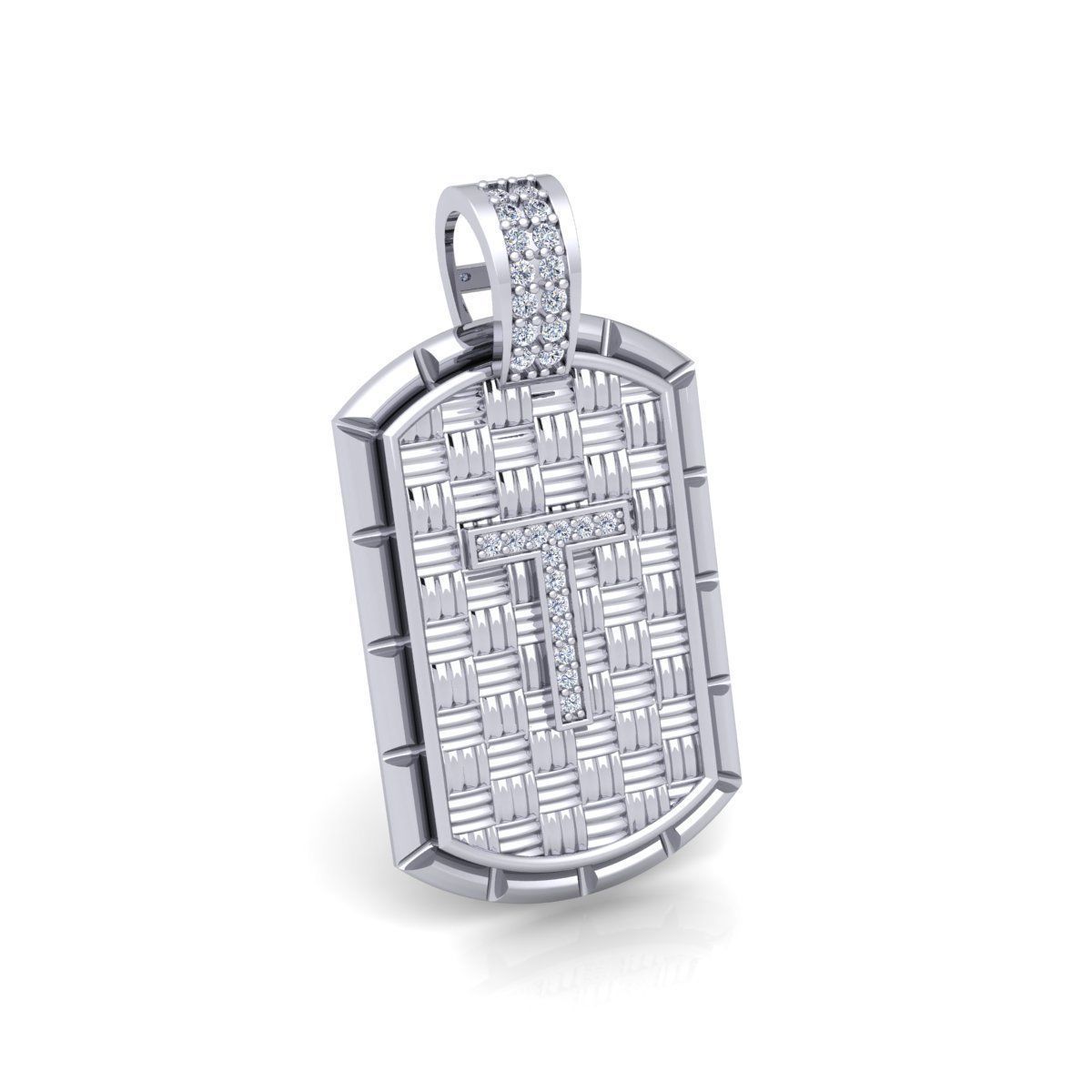 T latter Pendent 3d Model and Render  3D print model_5