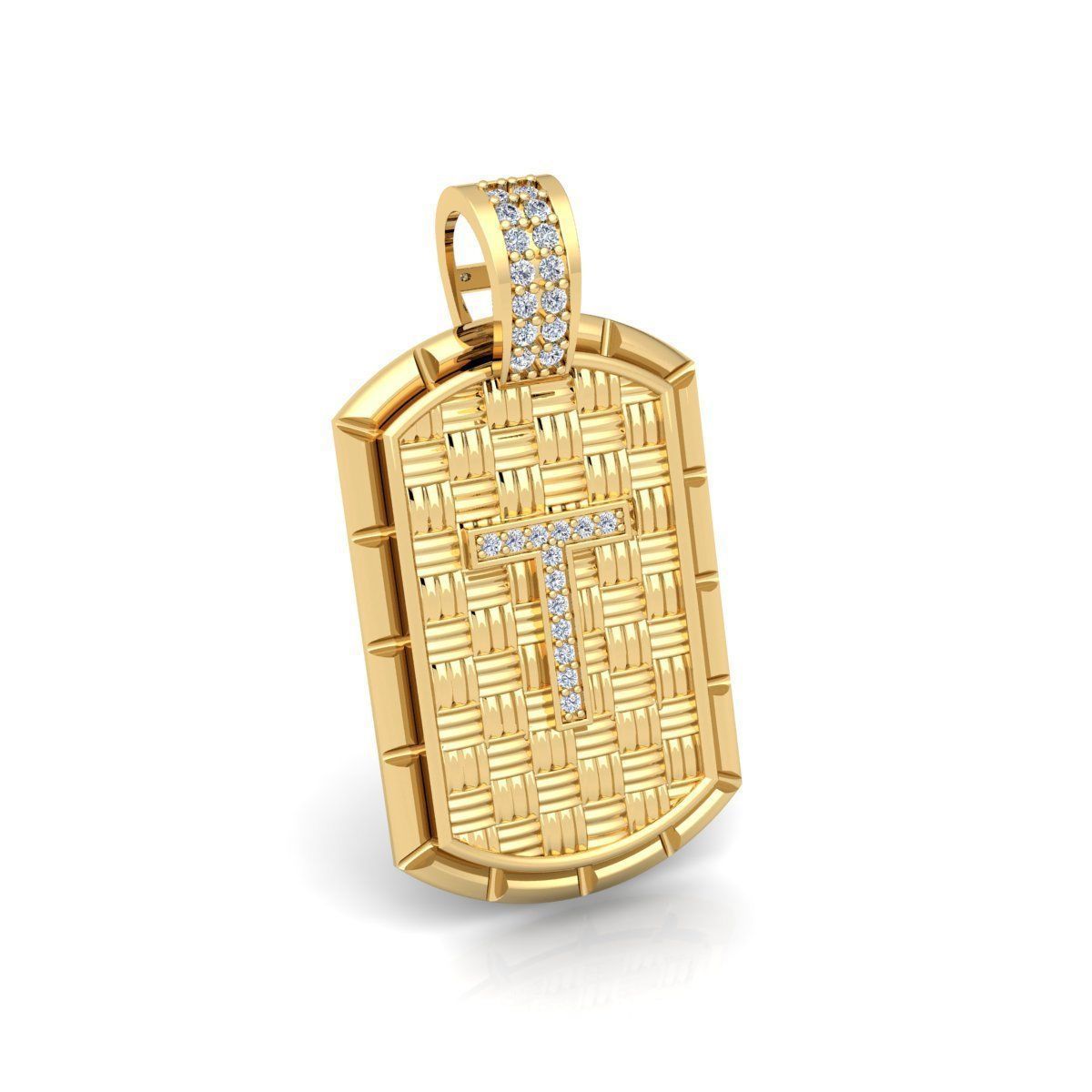 T latter Pendent 3d Model and Render  3D print model_3