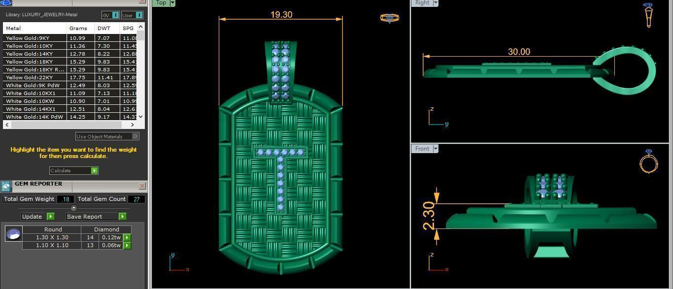 T latter Pendent 3d Model and Render  3D print model_9