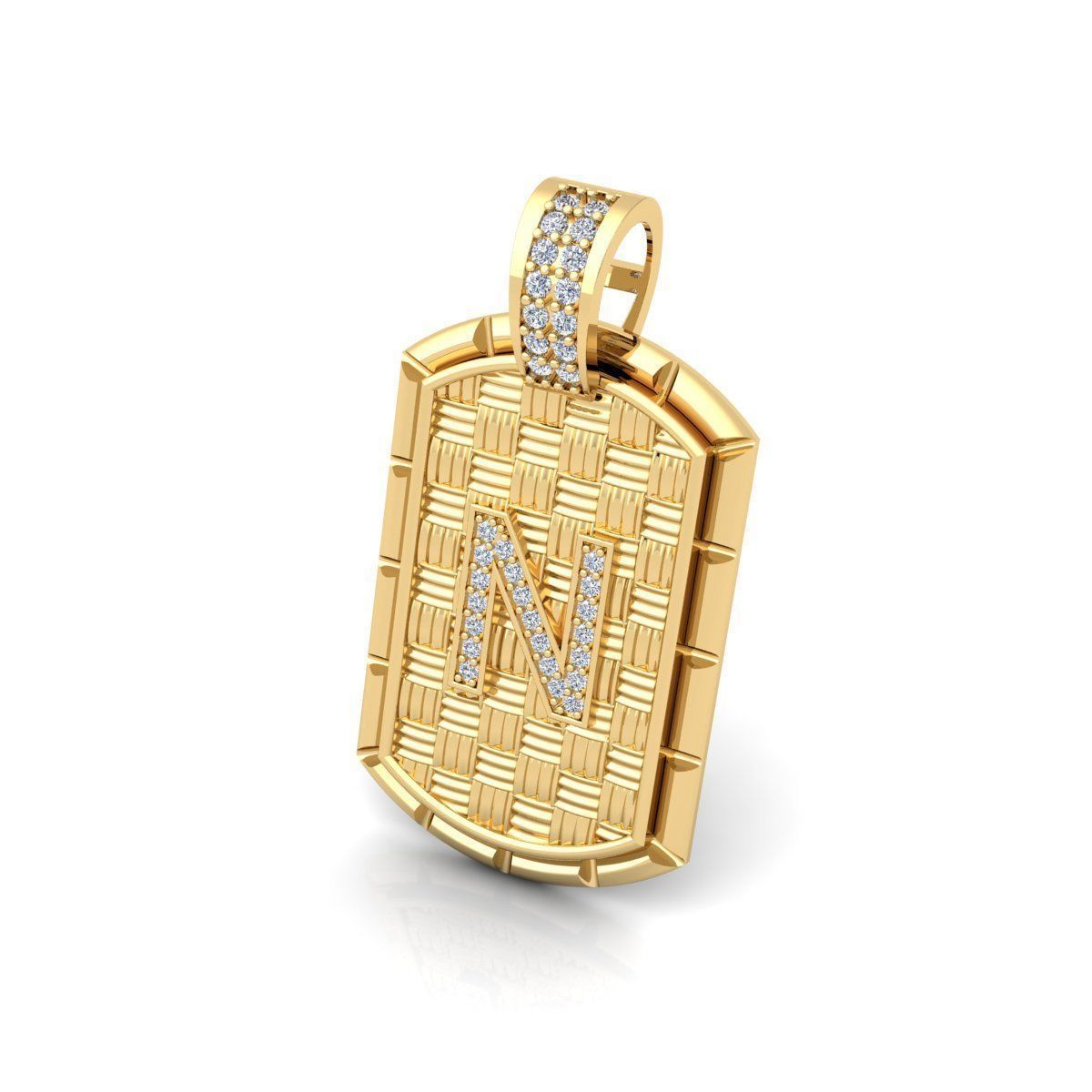 N Latter Pendent 3d Model and Render  3D print model_6