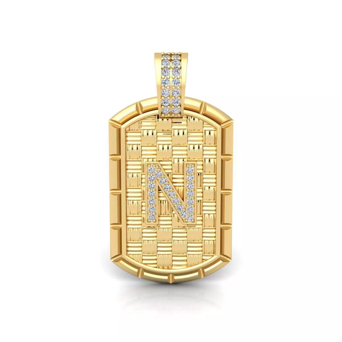 N Latter Pendent 3d Model and Render  3D print model_0