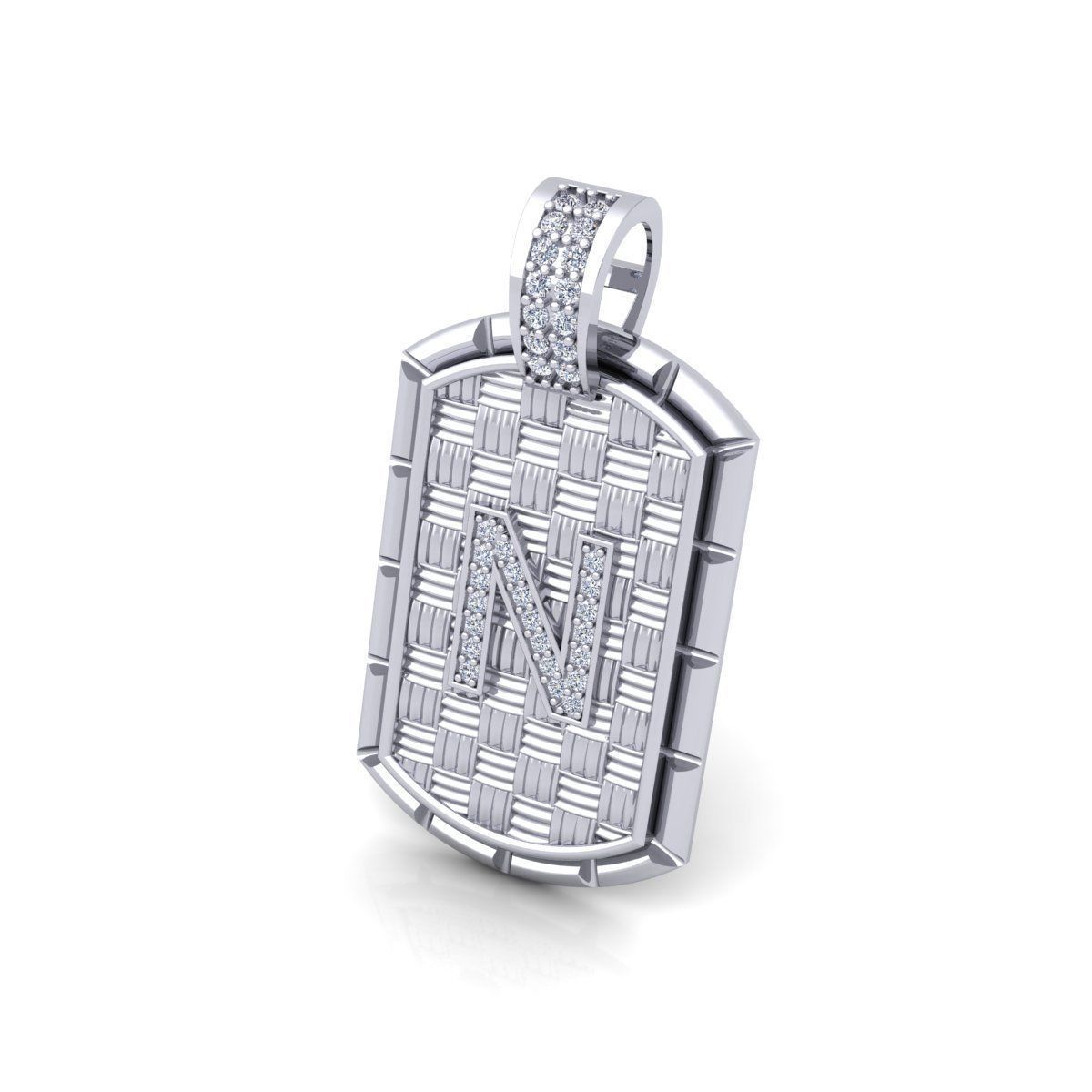 N Latter Pendent 3d Model and Render  3D print model_8