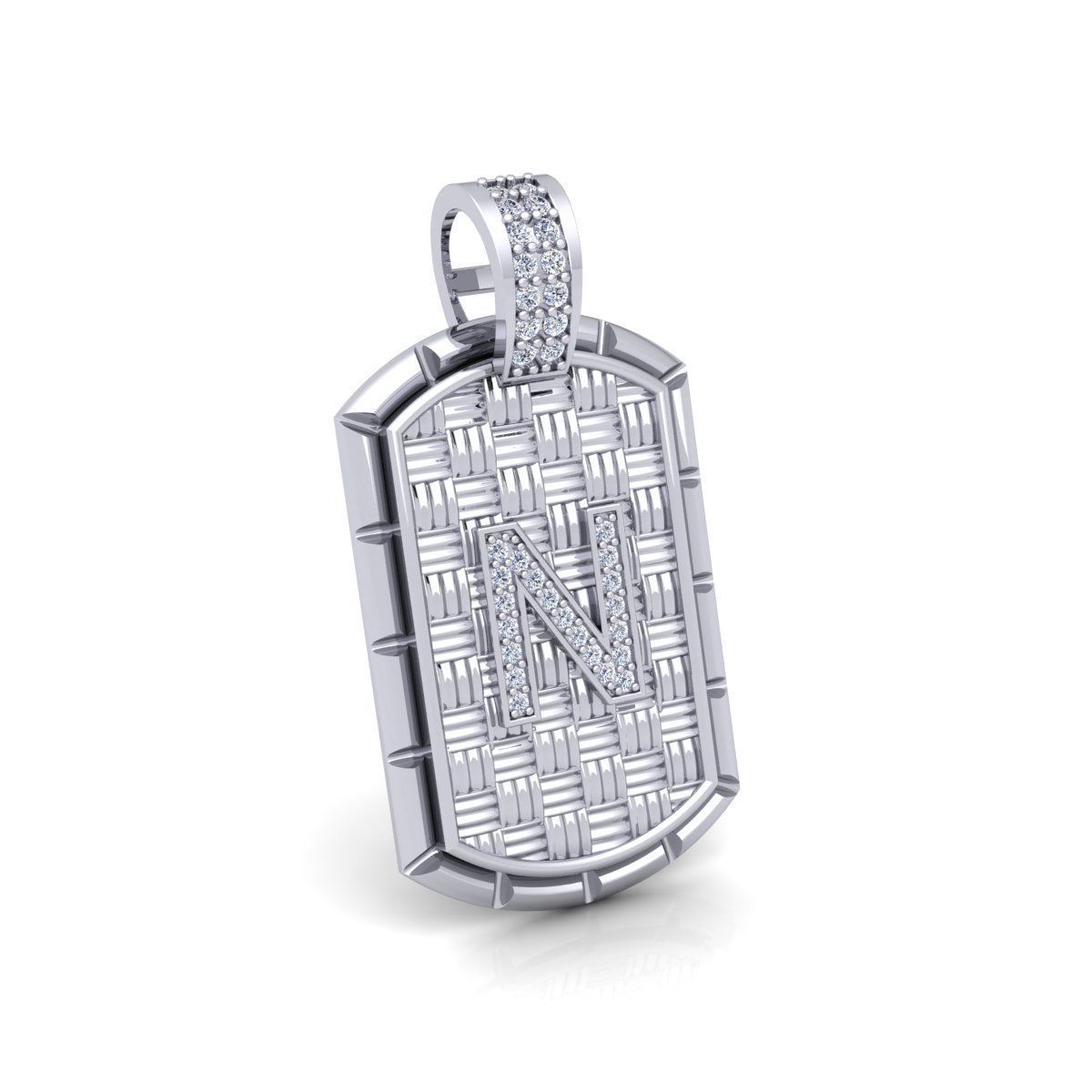 N Latter Pendent 3d Model and Render  3D print model_5