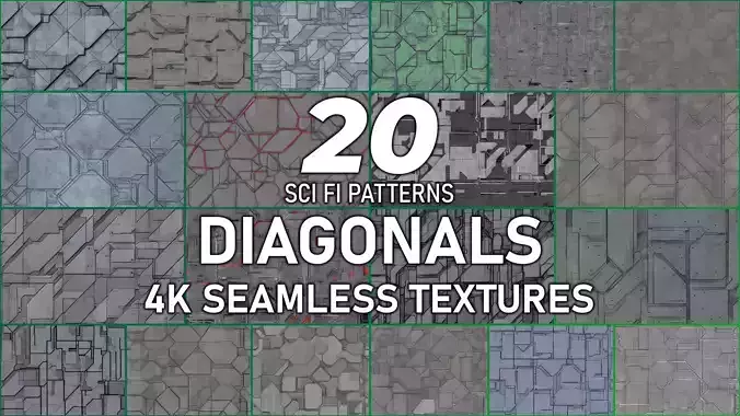 20 Seamless Sci-fi Panels - Diagonals