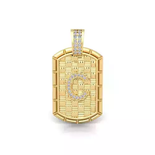 C Latter Pendent 3d Model and Render Detail 