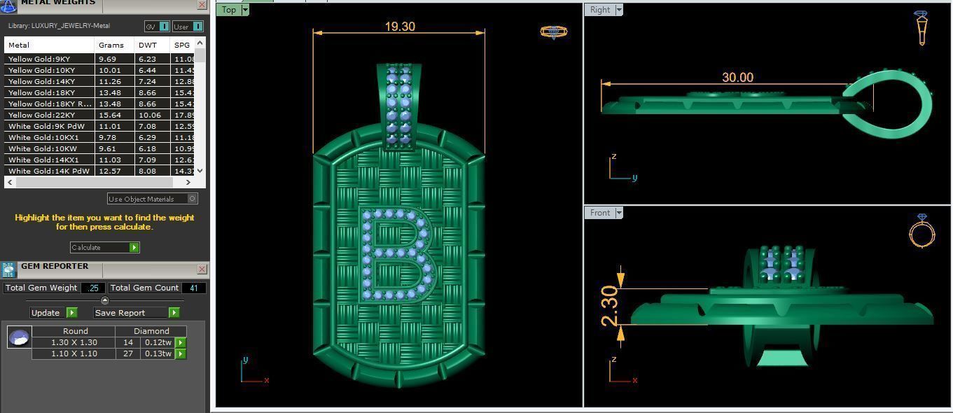 B latter Pendent 3d Model and Render 3D print model_9