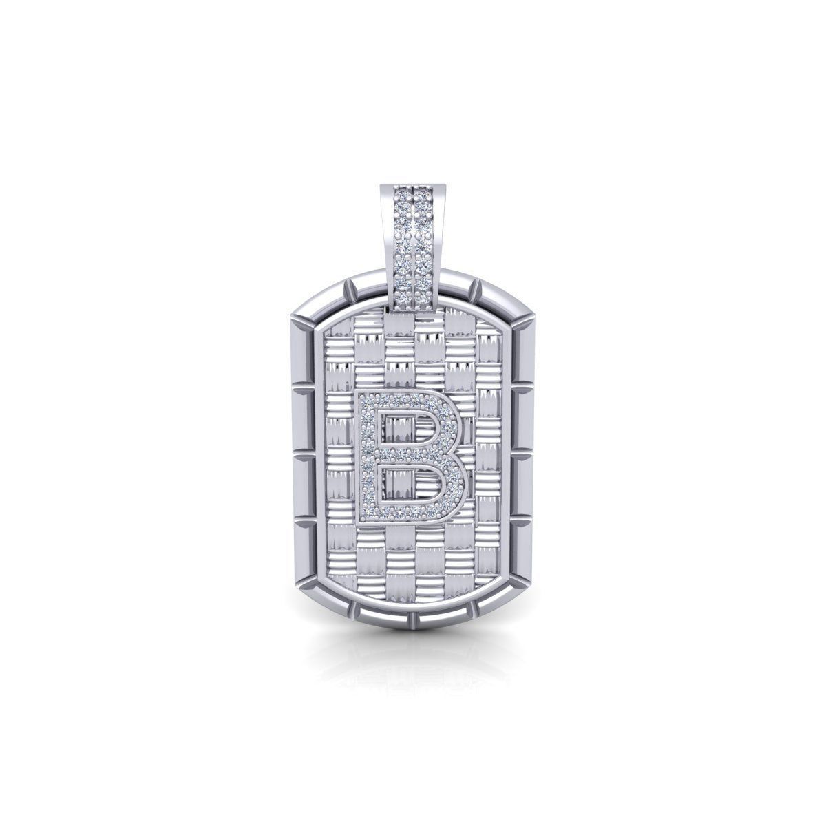 B latter Pendent 3d Model and Render 3D print model_2