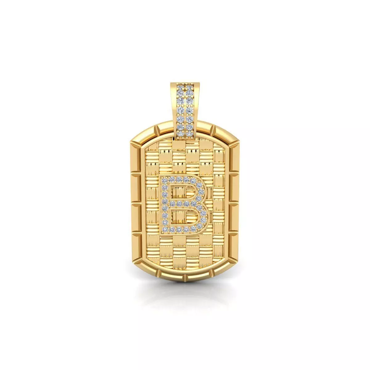 B latter Pendent 3d Model and Render 3D print model_0