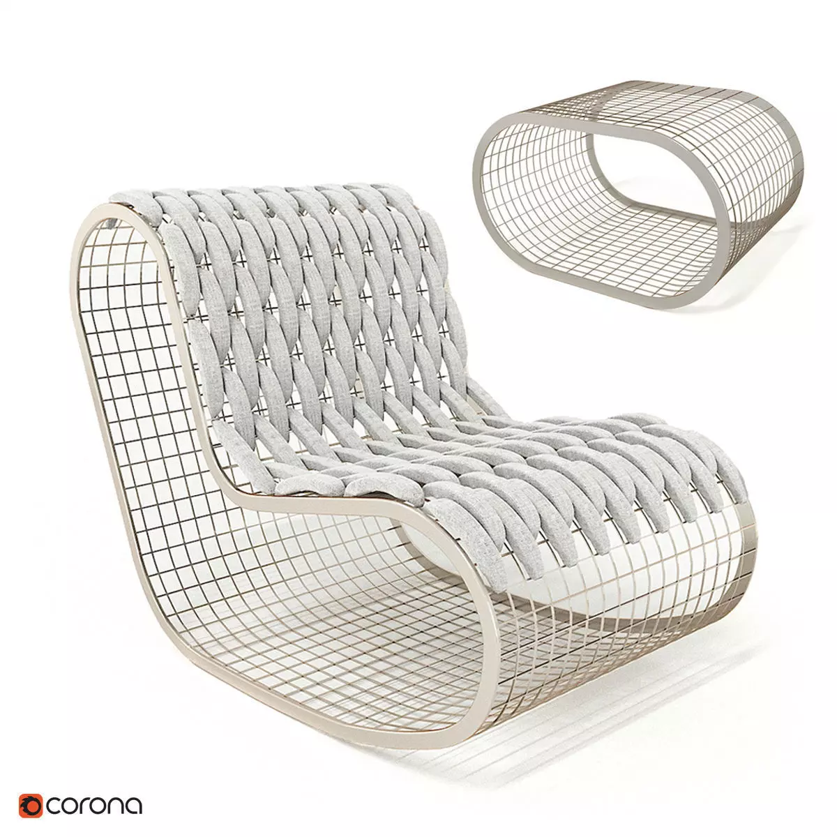Garden chair - GANDIABLASCO Low-poly 3D model