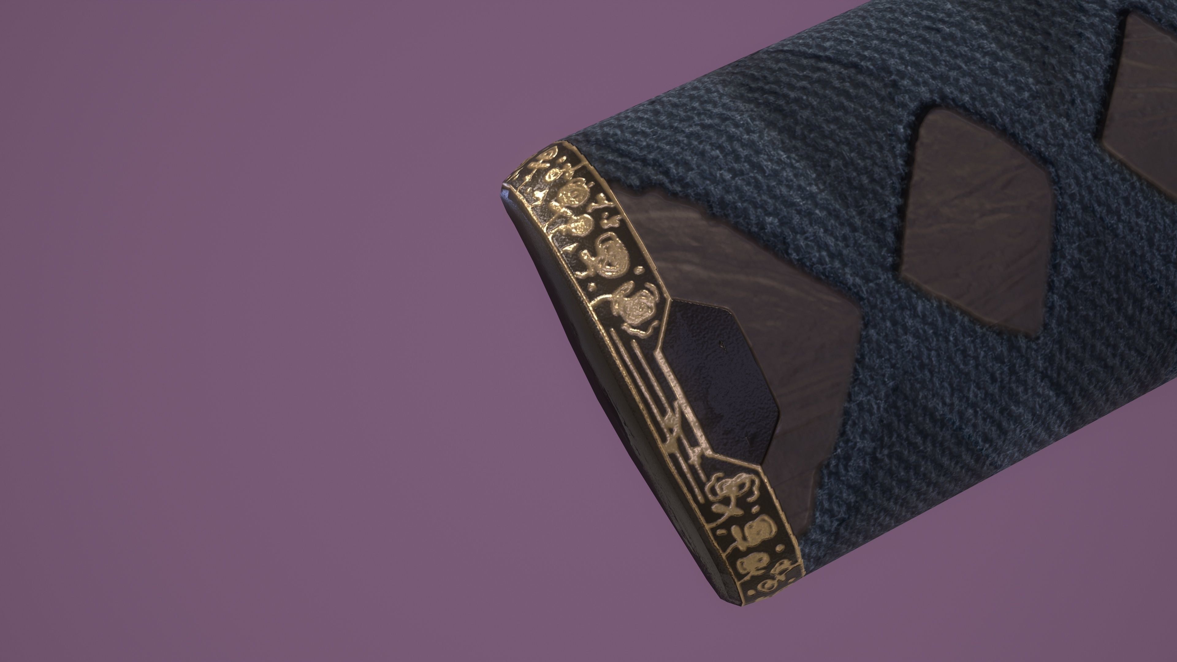 Tokugawa Tanto - A Japanese Dagger Low-poly 3D model_9