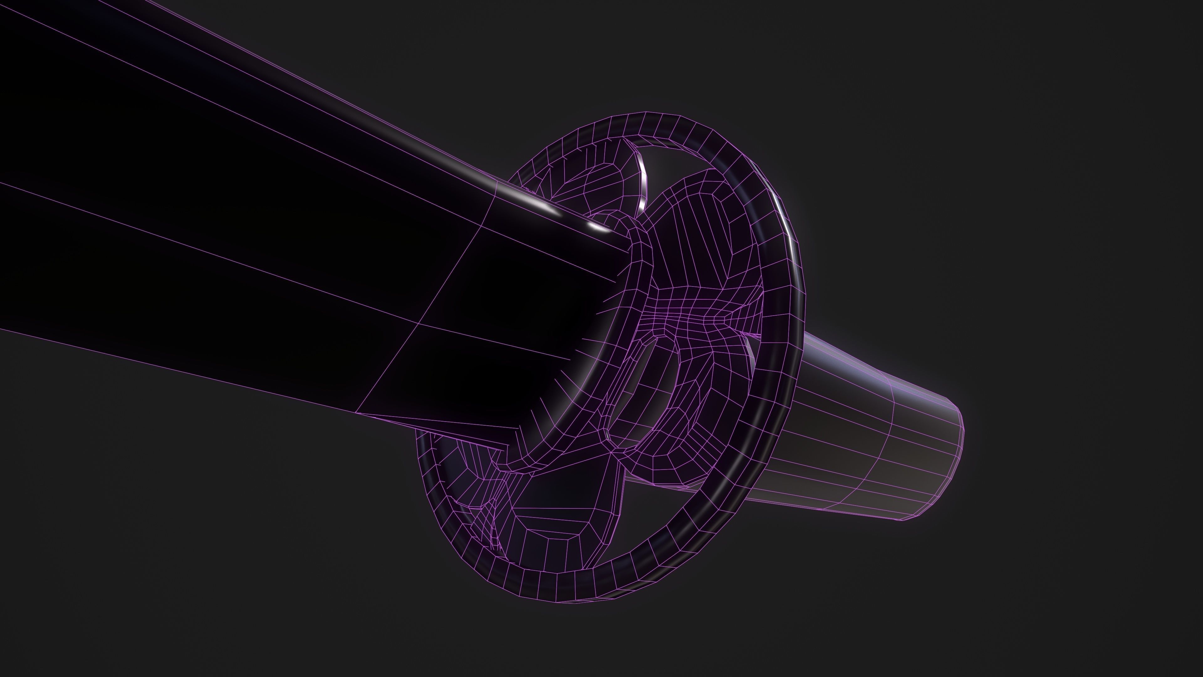 Tokugawa Tanto - A Japanese Dagger Low-poly 3D model_14